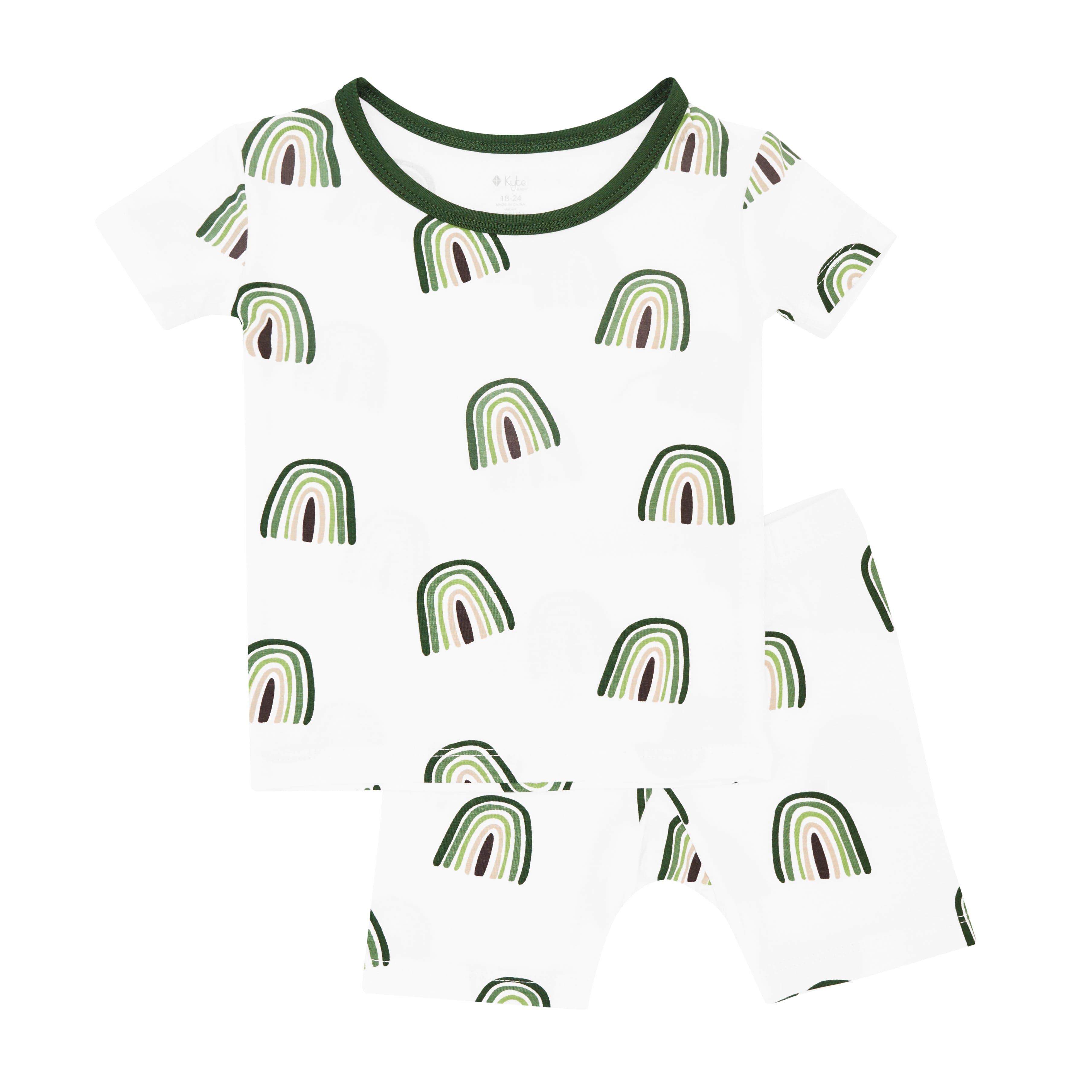 Kyte BABY Short Sleeve Toddler Pajama Set Short Sleeve Toddler Pajama Set in Hunter Rainbow