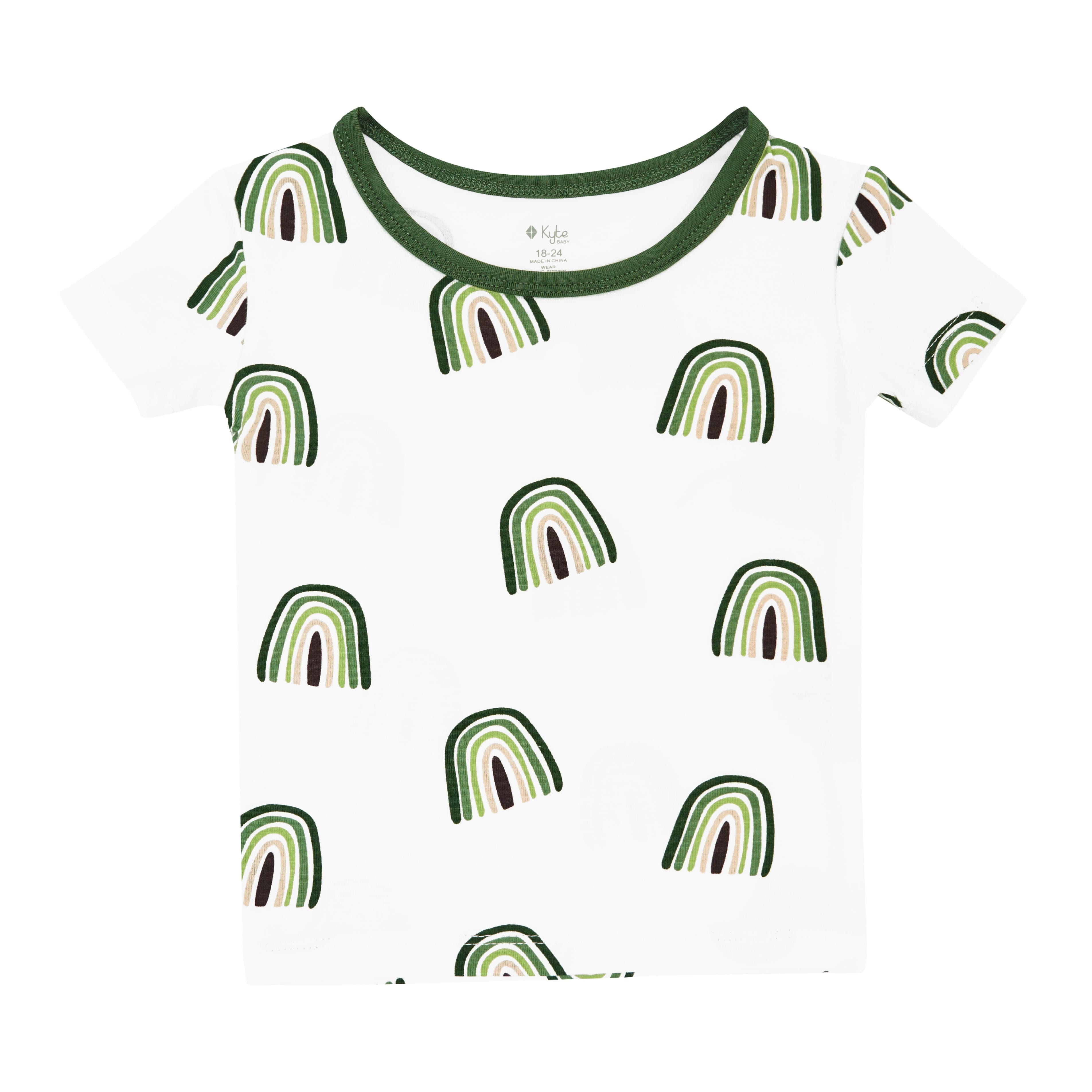 Kyte BABY Short Sleeve Toddler Pajama Set Short Sleeve Toddler Pajama Set in Hunter Rainbow