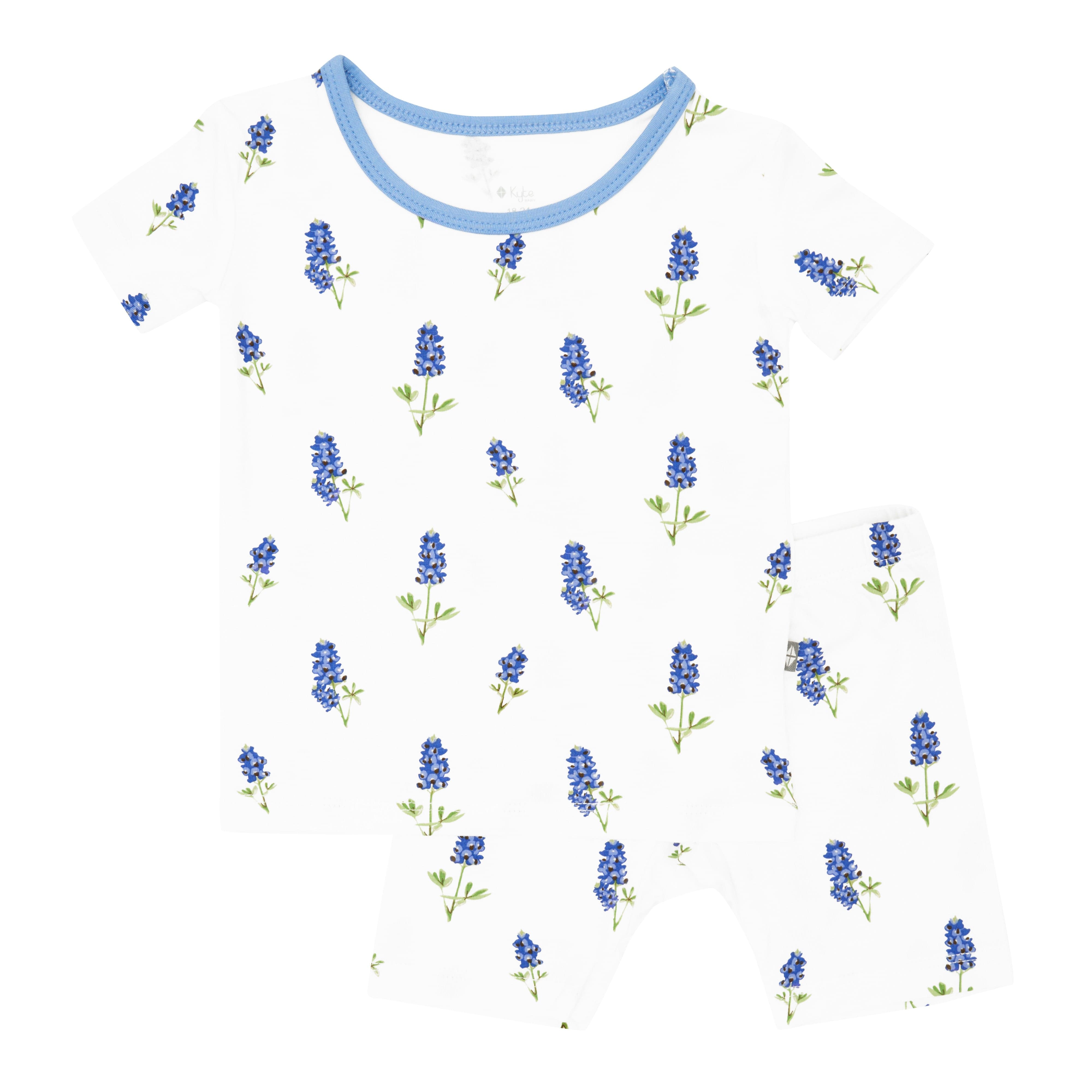 Kyte BABY Short Sleeve Toddler Pajama Set Short Sleeve Toddler Pajama Set in Periwinkle Bluebonnet