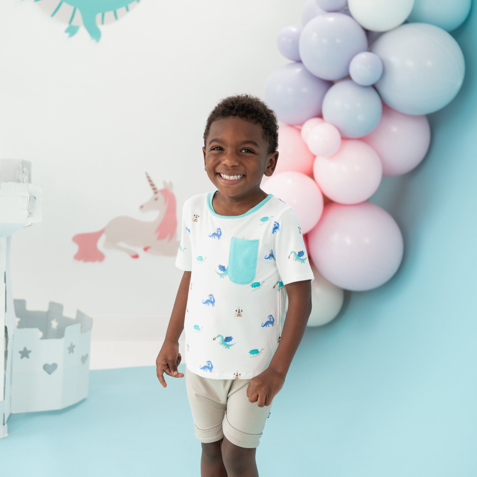 Kyte Baby Short Sleeve Toddler Unisex Tee Toddler Crew Neck Tee in Dragon