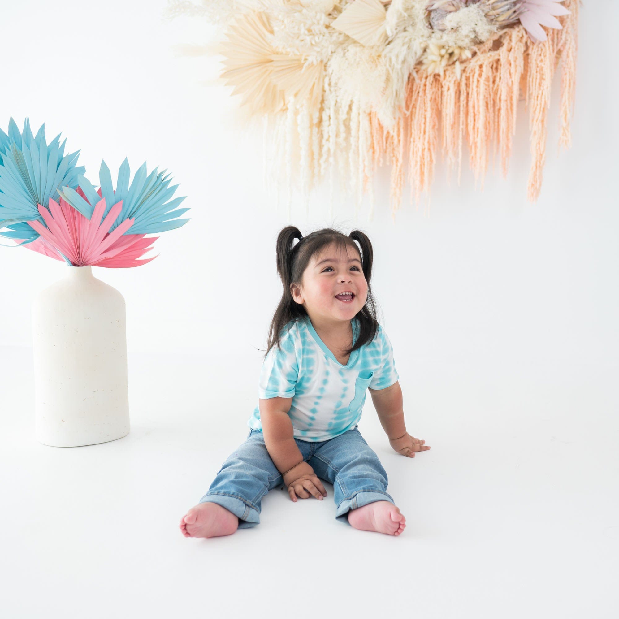 Kyte BABY Short Sleeve Toddler Unisex Tee Toddler Crew Neck Tee in Robin Rip Tide