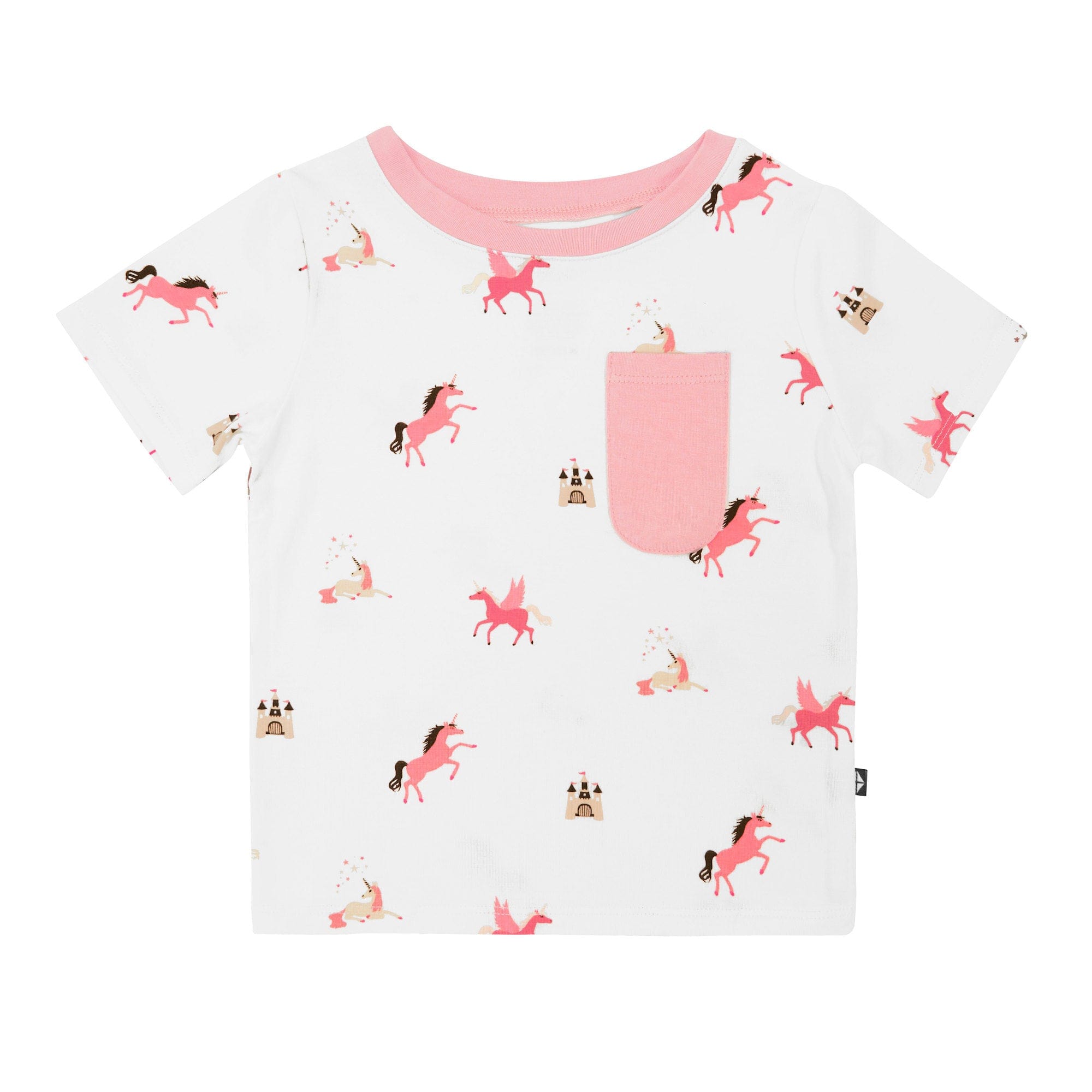 Kyte Baby Short Sleeve Toddler Unisex Tee Toddler Crew Neck Tee in Unicorn
