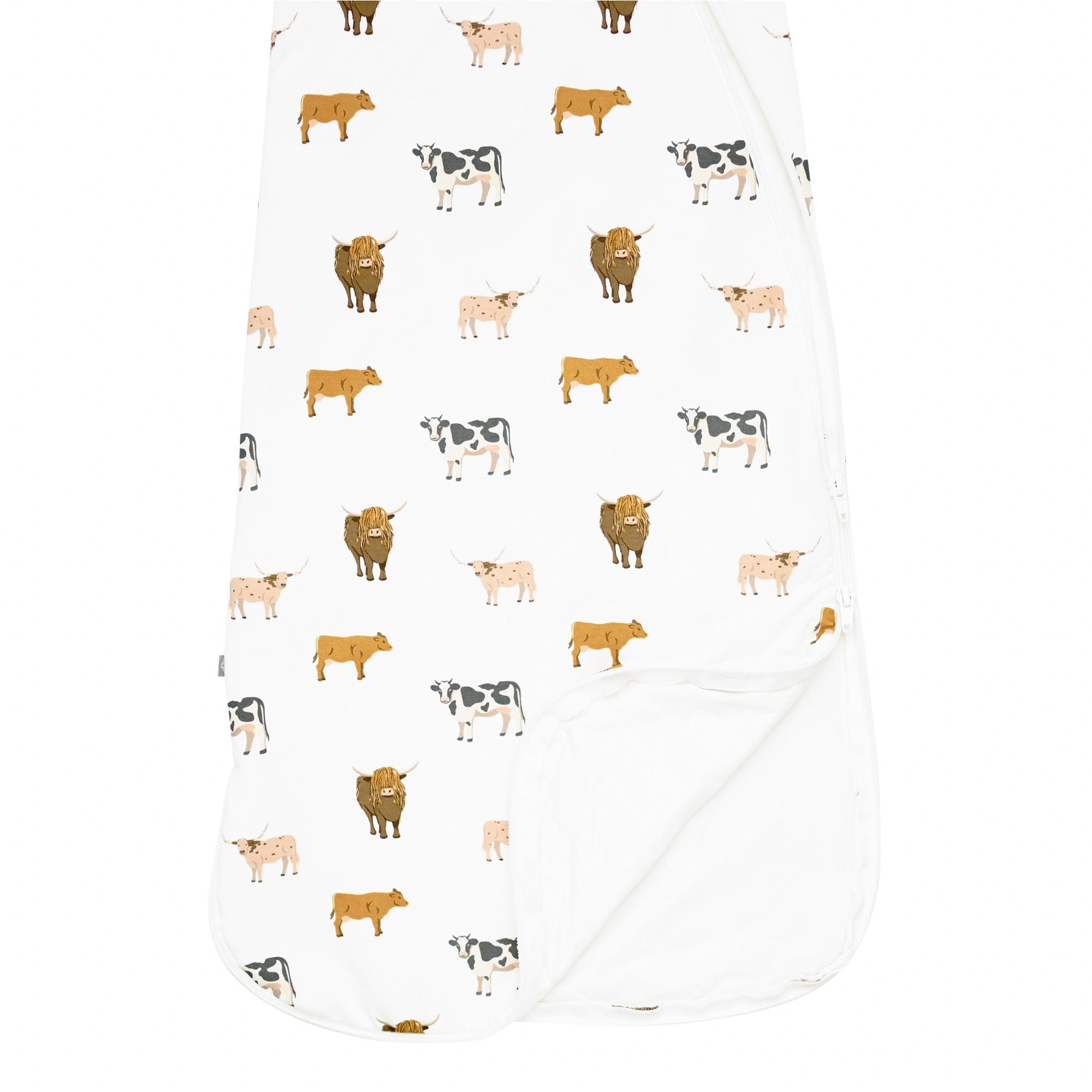 Kyte Baby bamboo Sleep Bag in Moo 1.0 double zipper