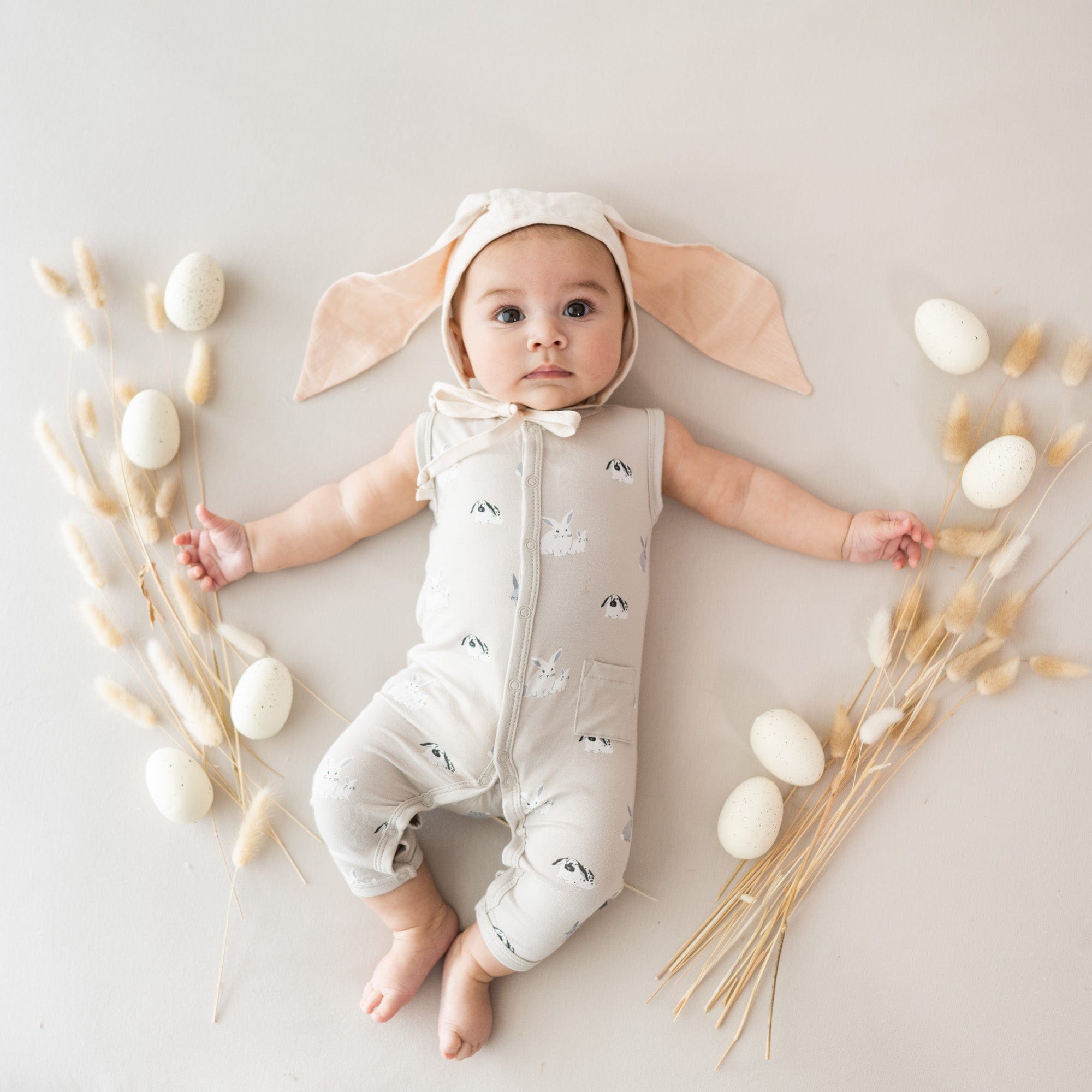 Kyte BABY Sleeveless Snap Romper Sleeveless Romper in Bunny