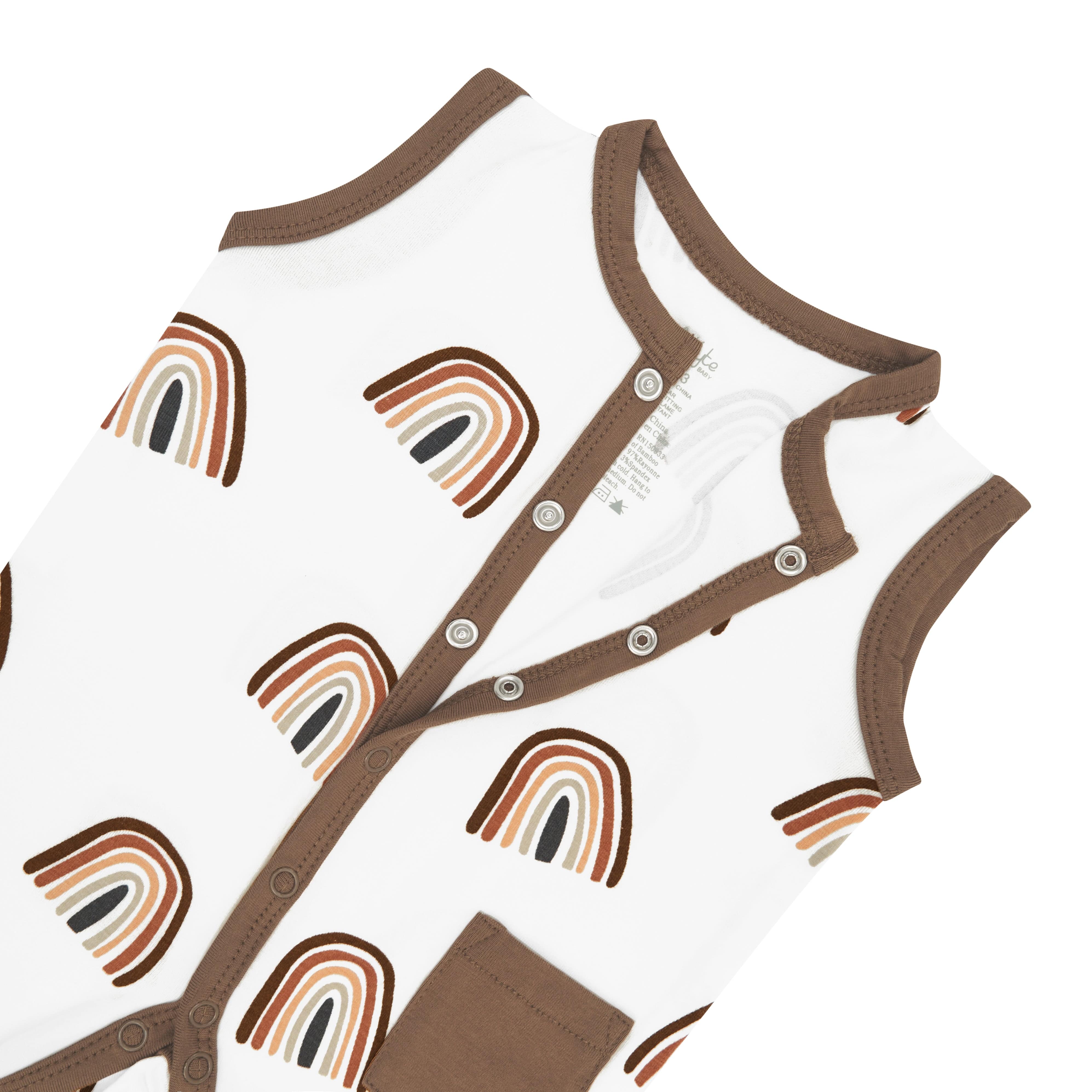 Kyte BABY Sleeveless Snap Romper Sleeveless Romper in Coffee Rainbow