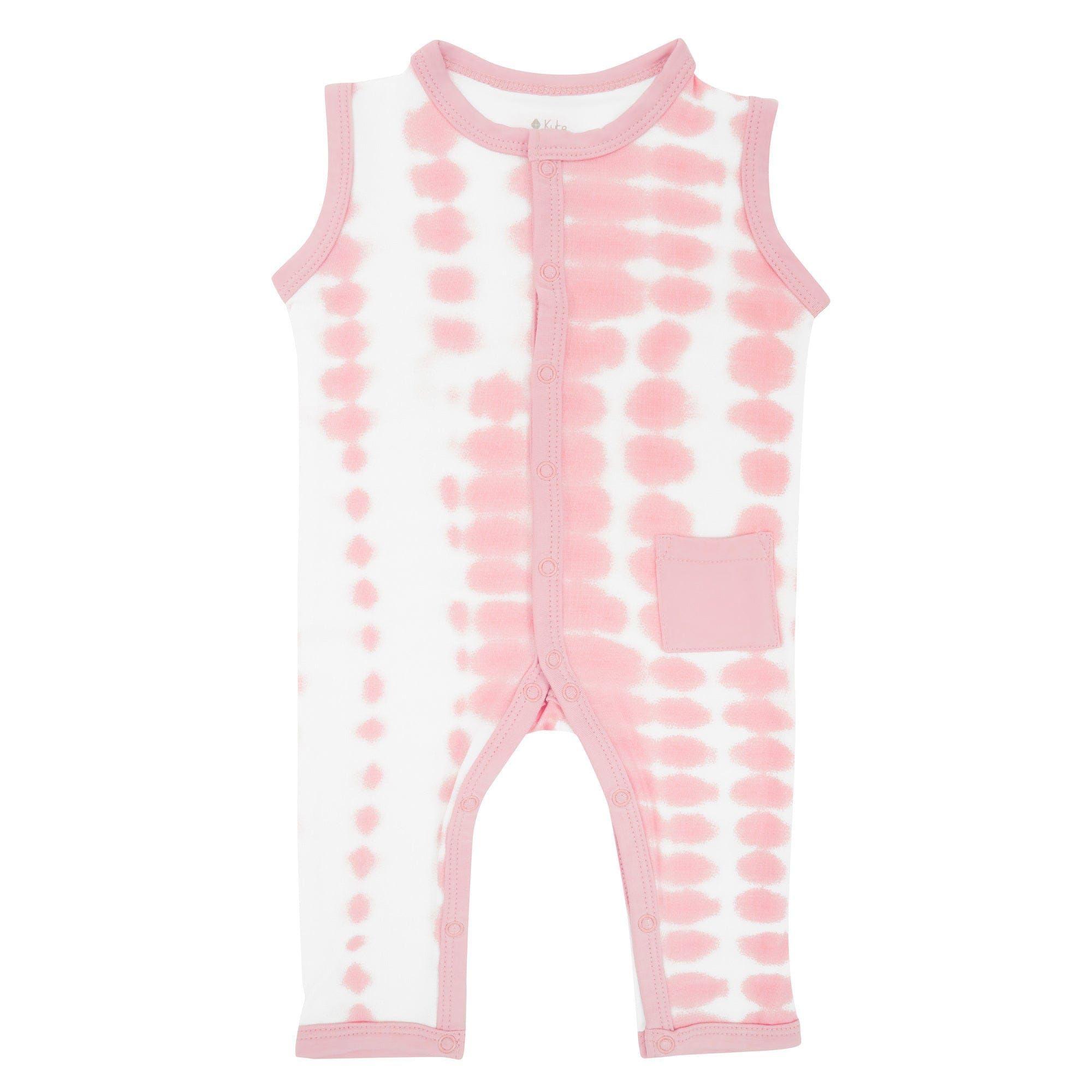 Kyte BABY Sleeveless Snap Romper Sleeveless Romper in Crepe Rip Tide