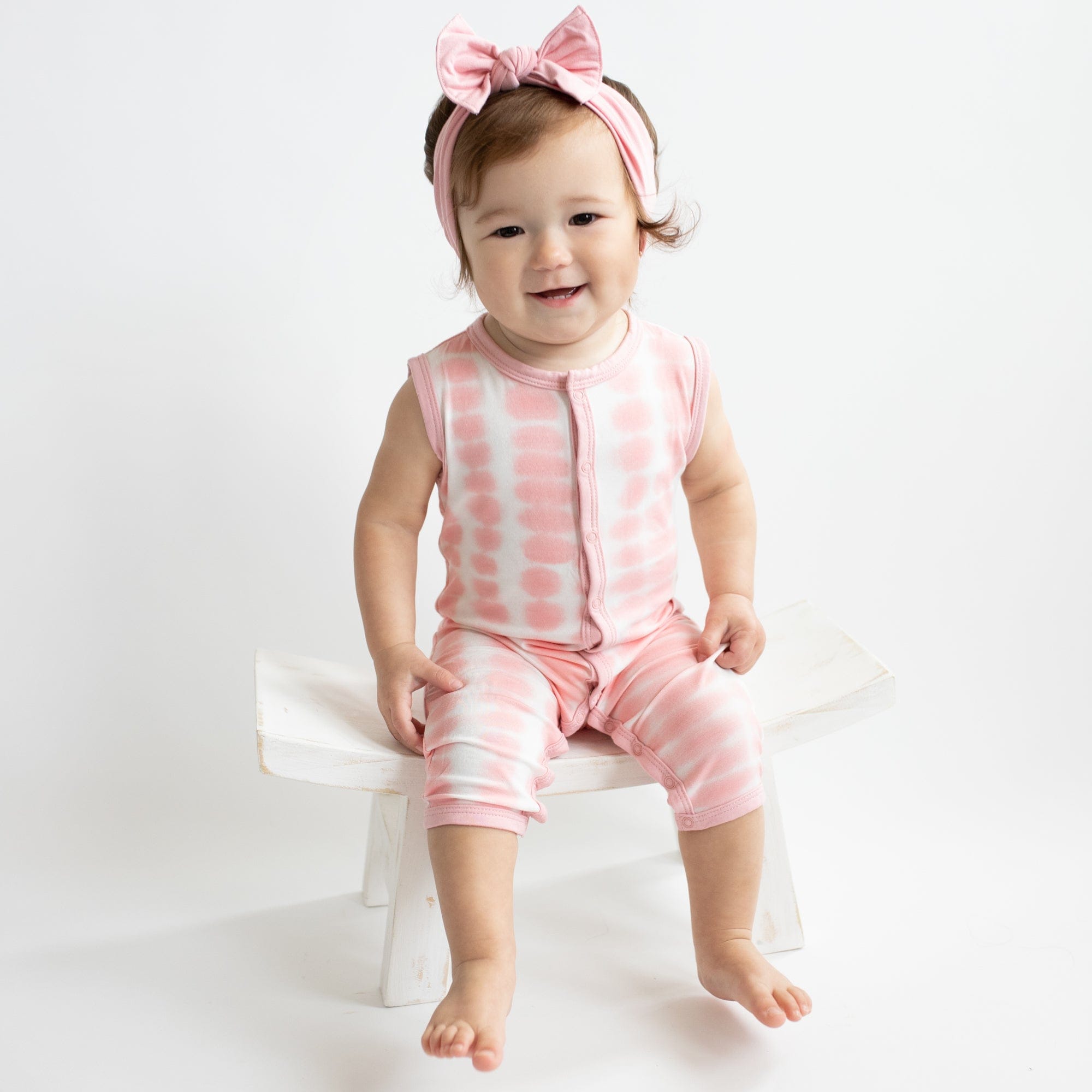 Kyte BABY Sleeveless Snap Romper Sleeveless Romper in Crepe Rip Tide