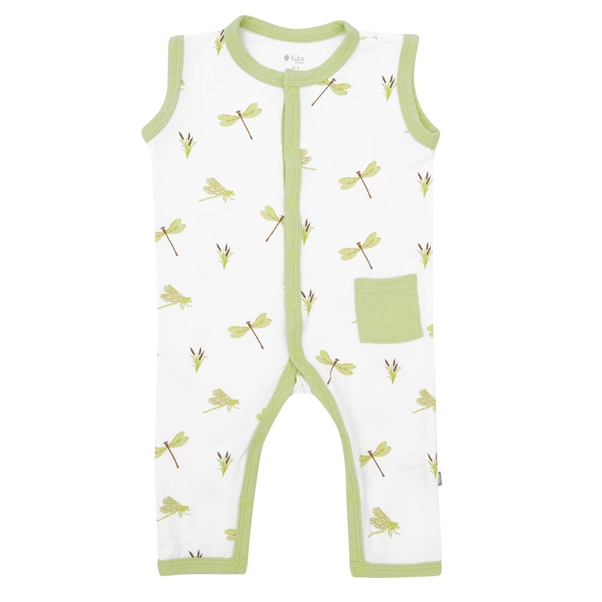 Kyte BABY Sleeveless Snap Romper Sleeveless Romper in Dragonfly