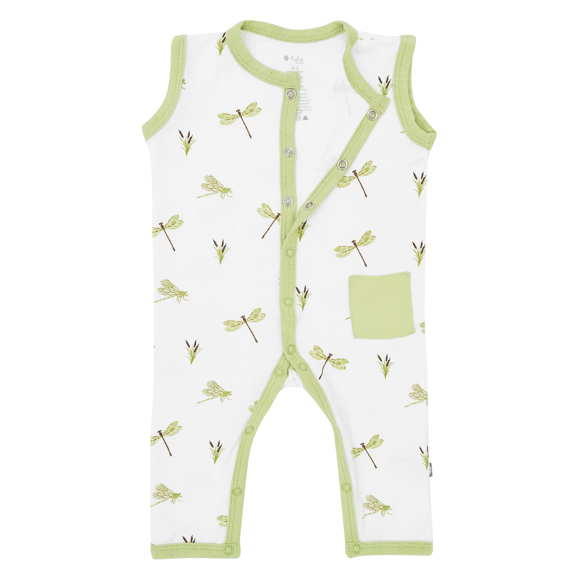 Kyte BABY Sleeveless Snap Romper Sleeveless Romper in Dragonfly