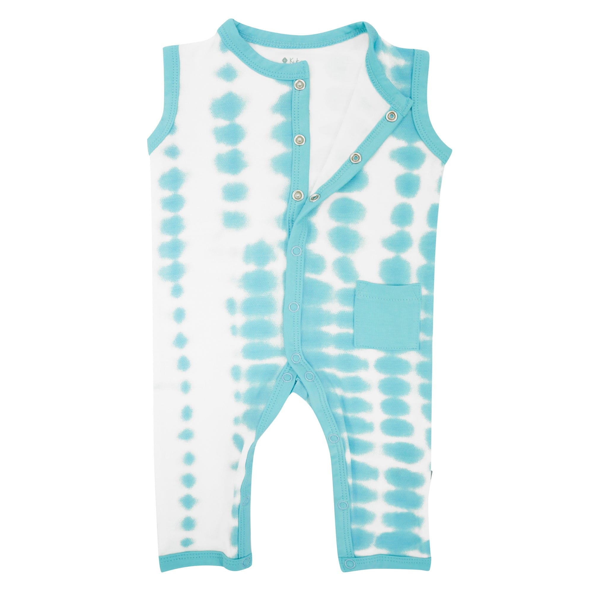 Kyte BABY Sleeveless Snap Romper Sleeveless Romper in Robin Rip Tide