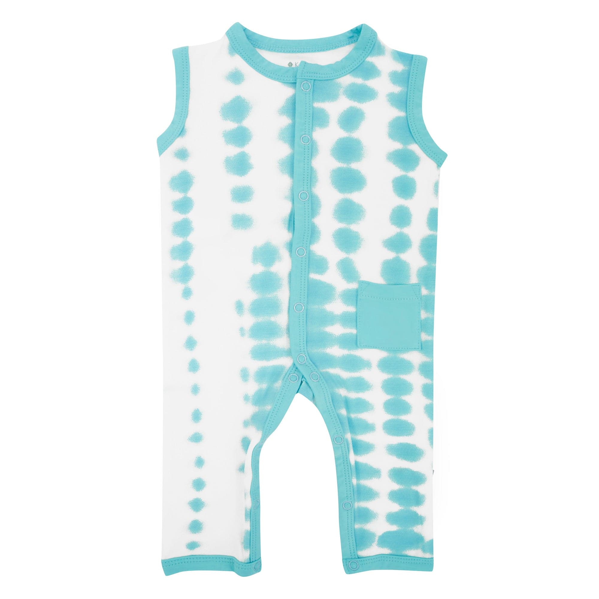 Kyte BABY Sleeveless Snap Romper Sleeveless Romper in Robin Rip Tide