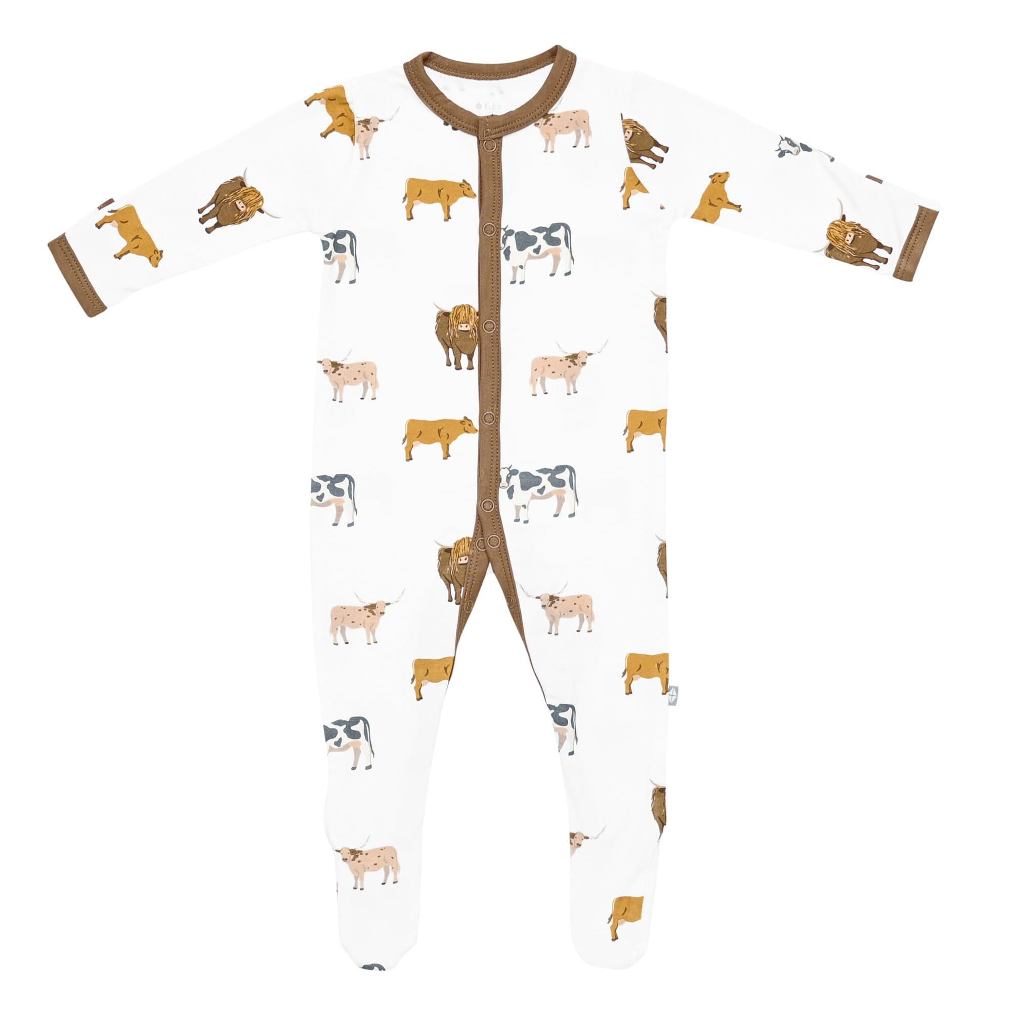 Kyte Baby snap footie in Moo