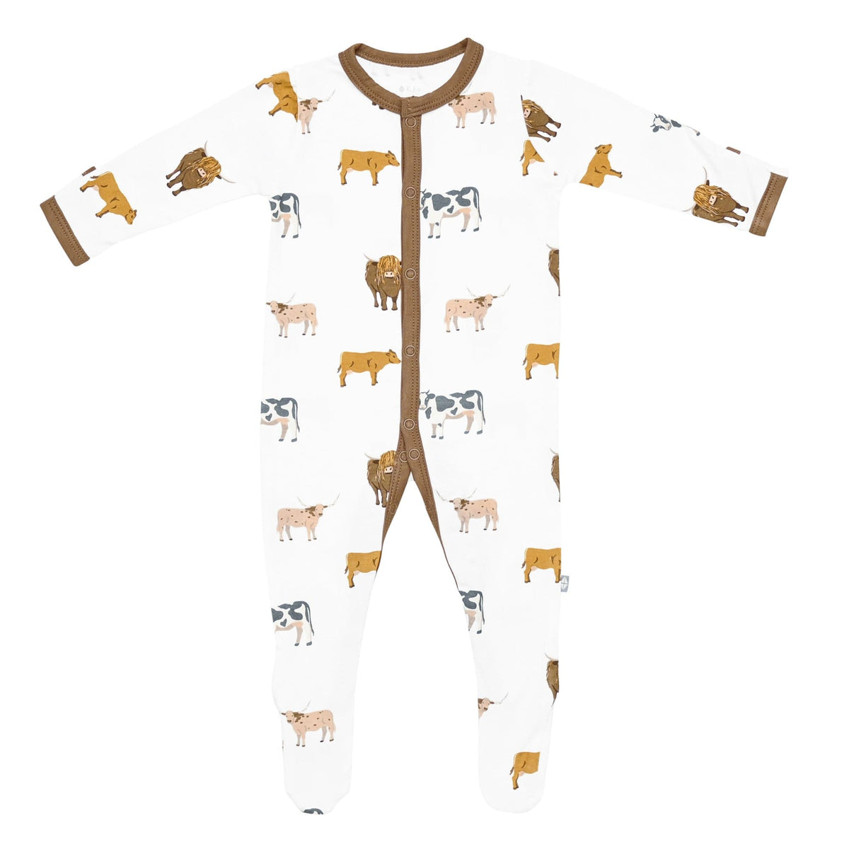 Kyte Baby snap footie in Moo