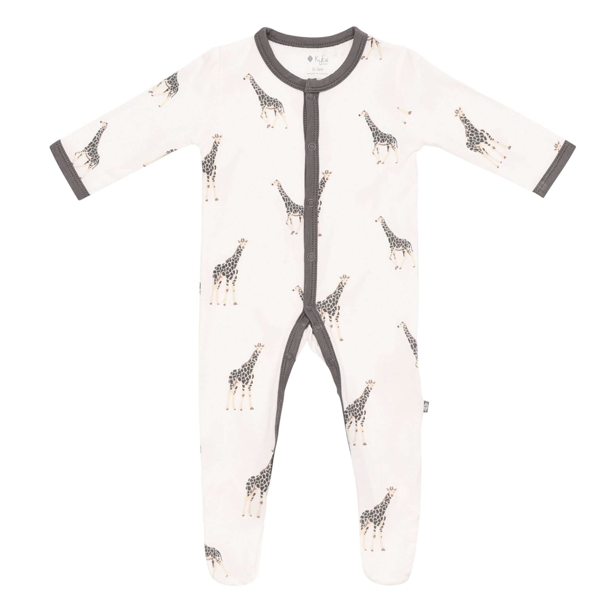 Kyte Baby snap footie in Giraffe