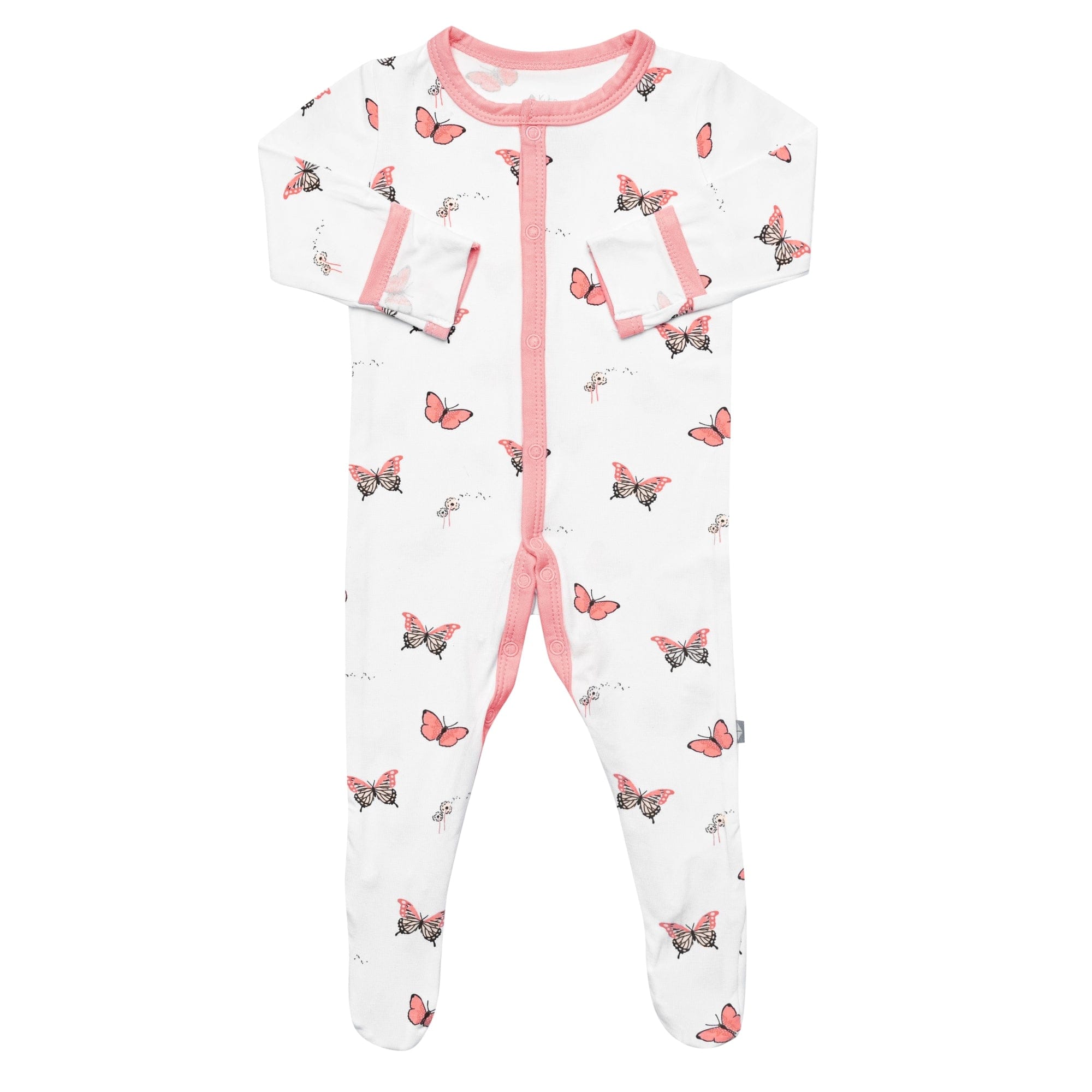 Foldover cuffs on Kyte Baby snap Footie in Butterfly