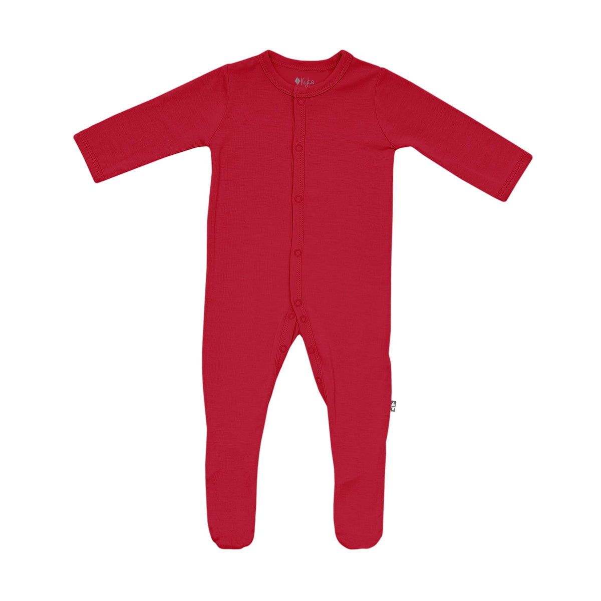 Kyte Baby snap footie in Cardinal