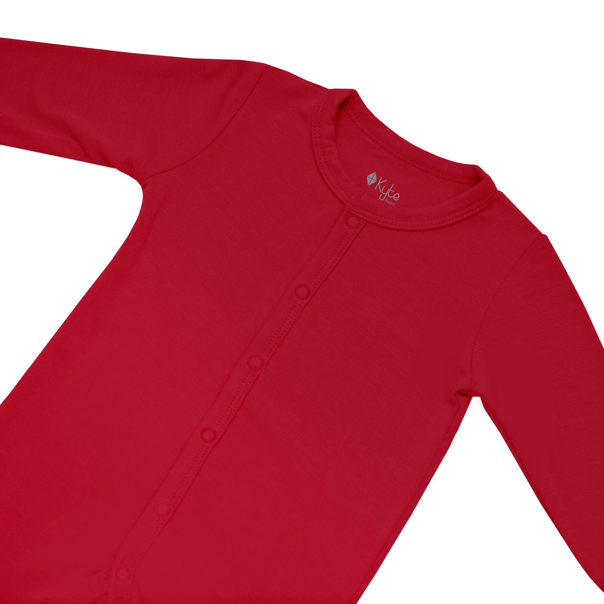 Kyte Baby Footie Pajamas with Snaps in Cardinal red