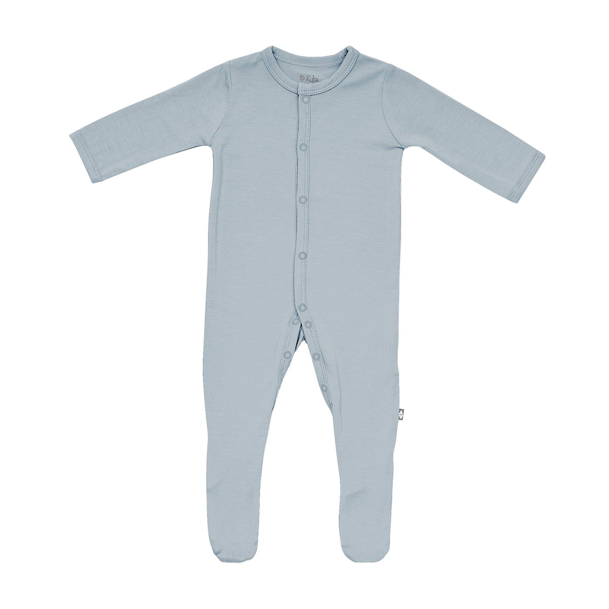 Kyte Baby snap footie in Fog
