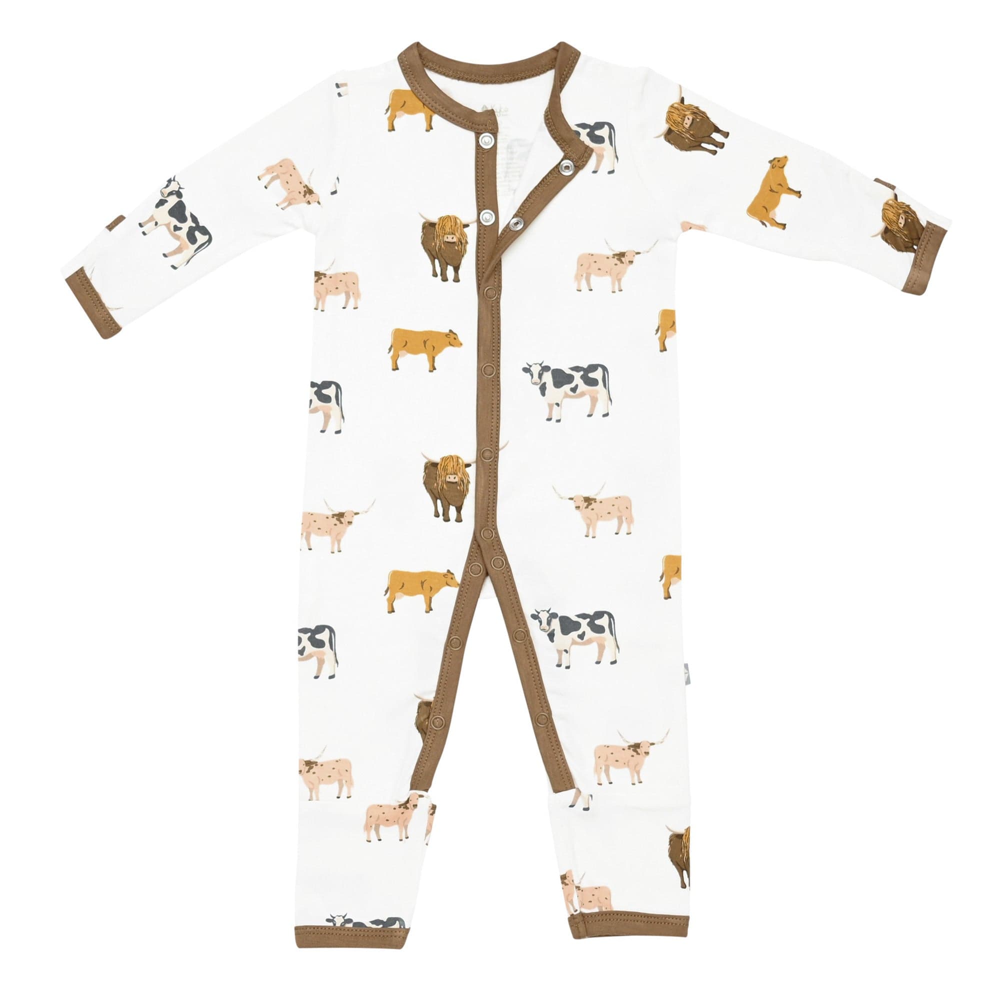 Snaps on Kyte Baby Romper in Moo