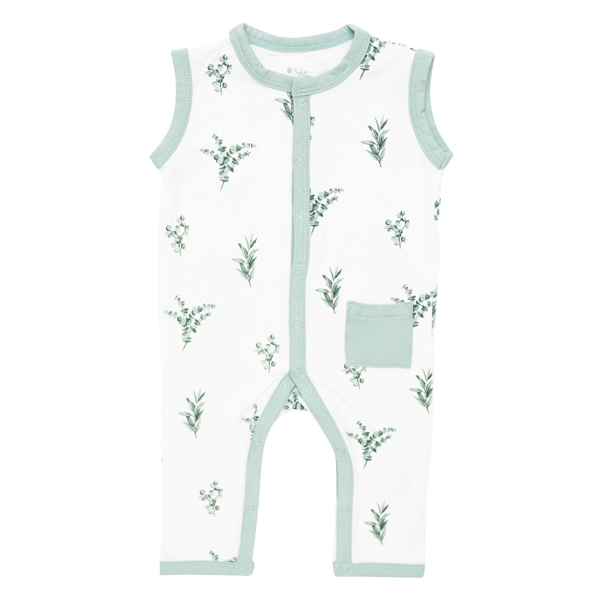 Kyte Baby Sleeveless Romper in Eucalyptus