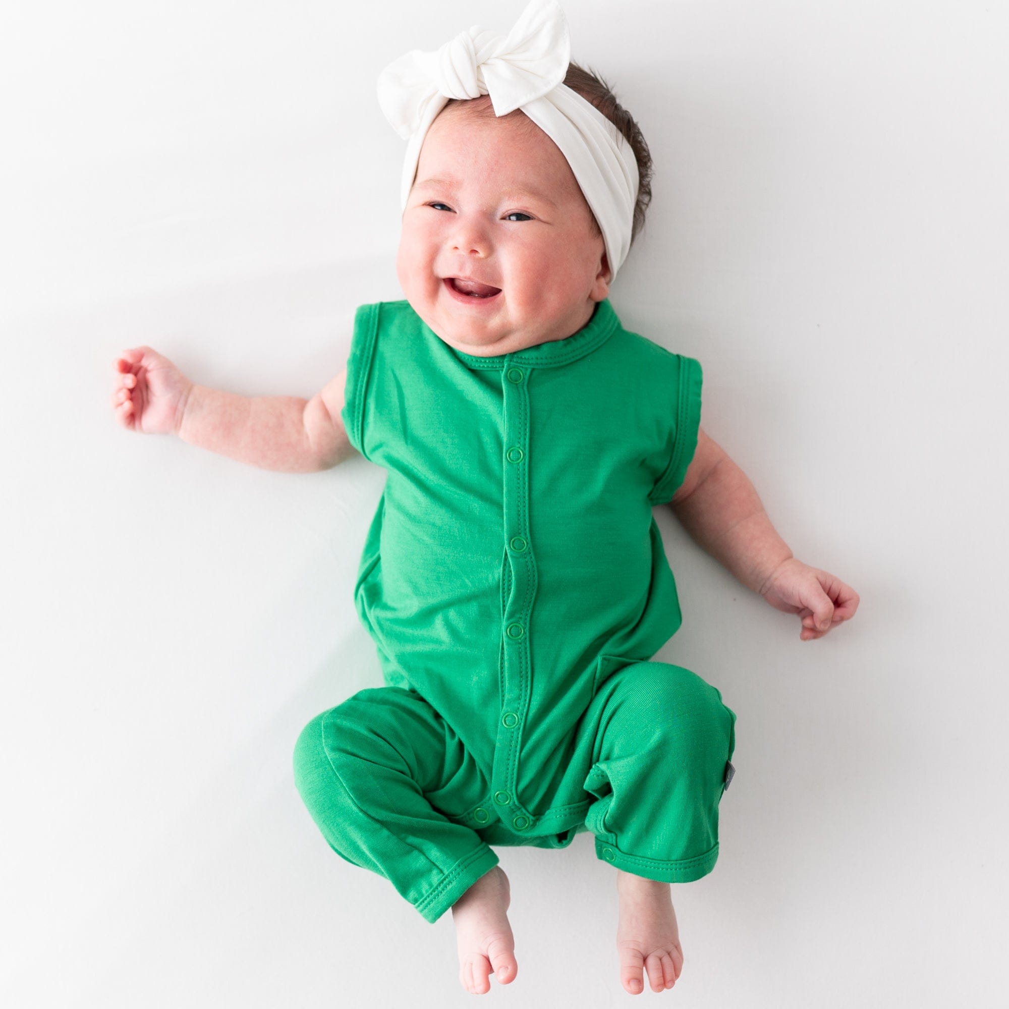 Kyte BABY Snap Sleeveless Romper Sleeveless Romper in Fern