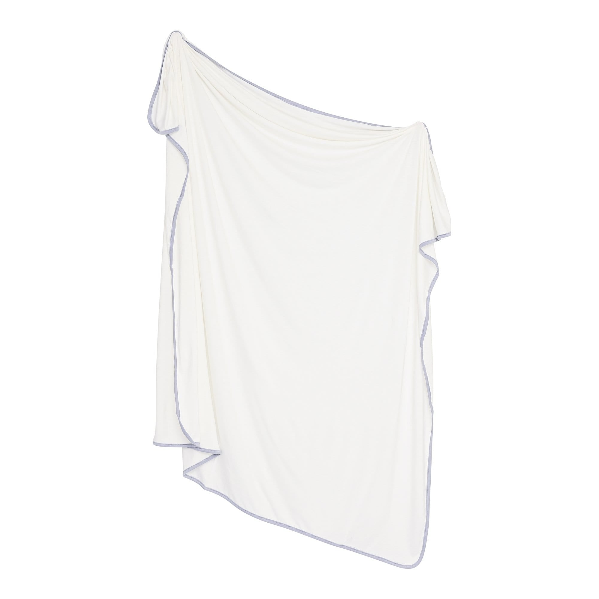 Kyte Baby Swaddle Blanket in Cloud with Storm Trim