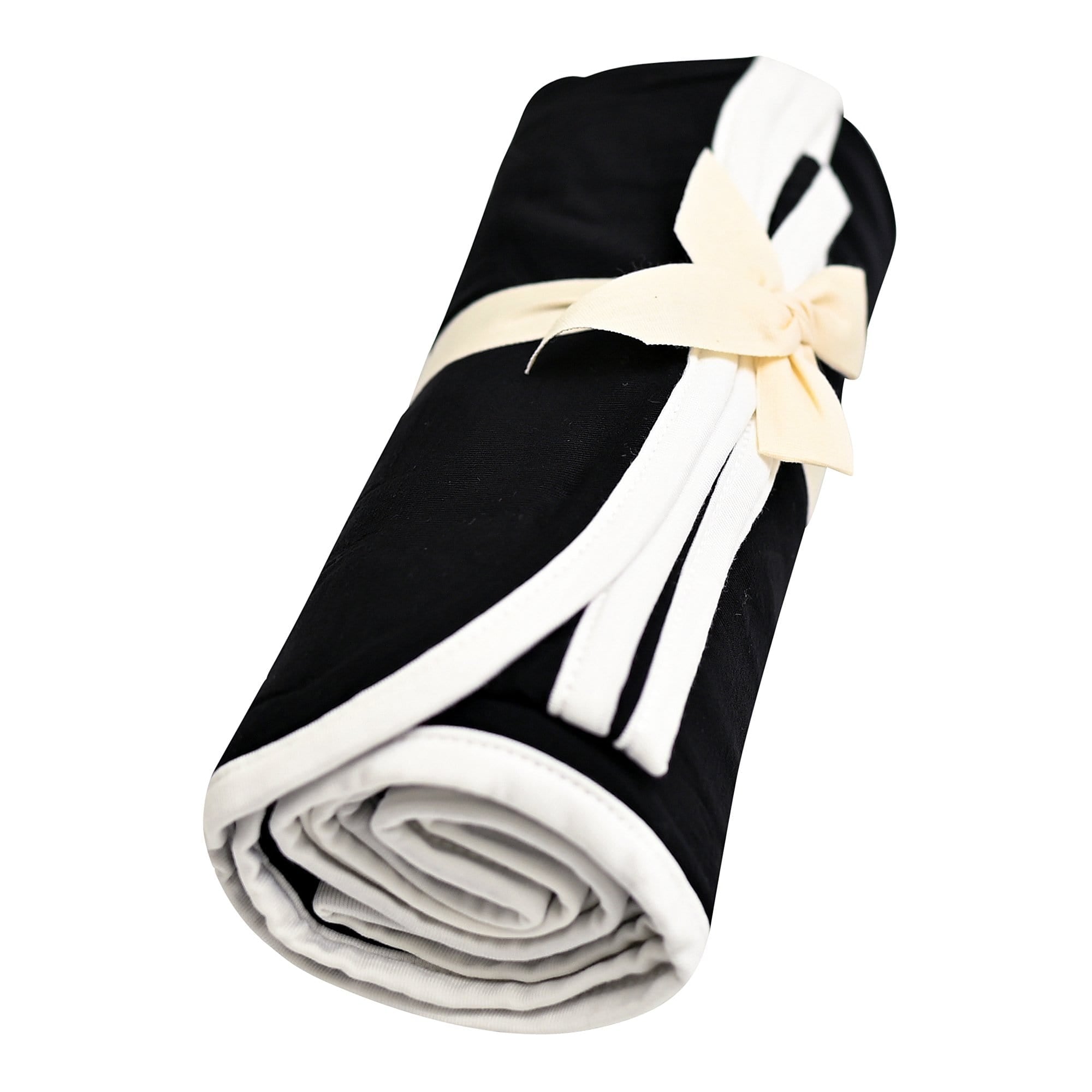 Kyte Baby bamboo Swaddling Blanket in Midnight with Cloud Trim