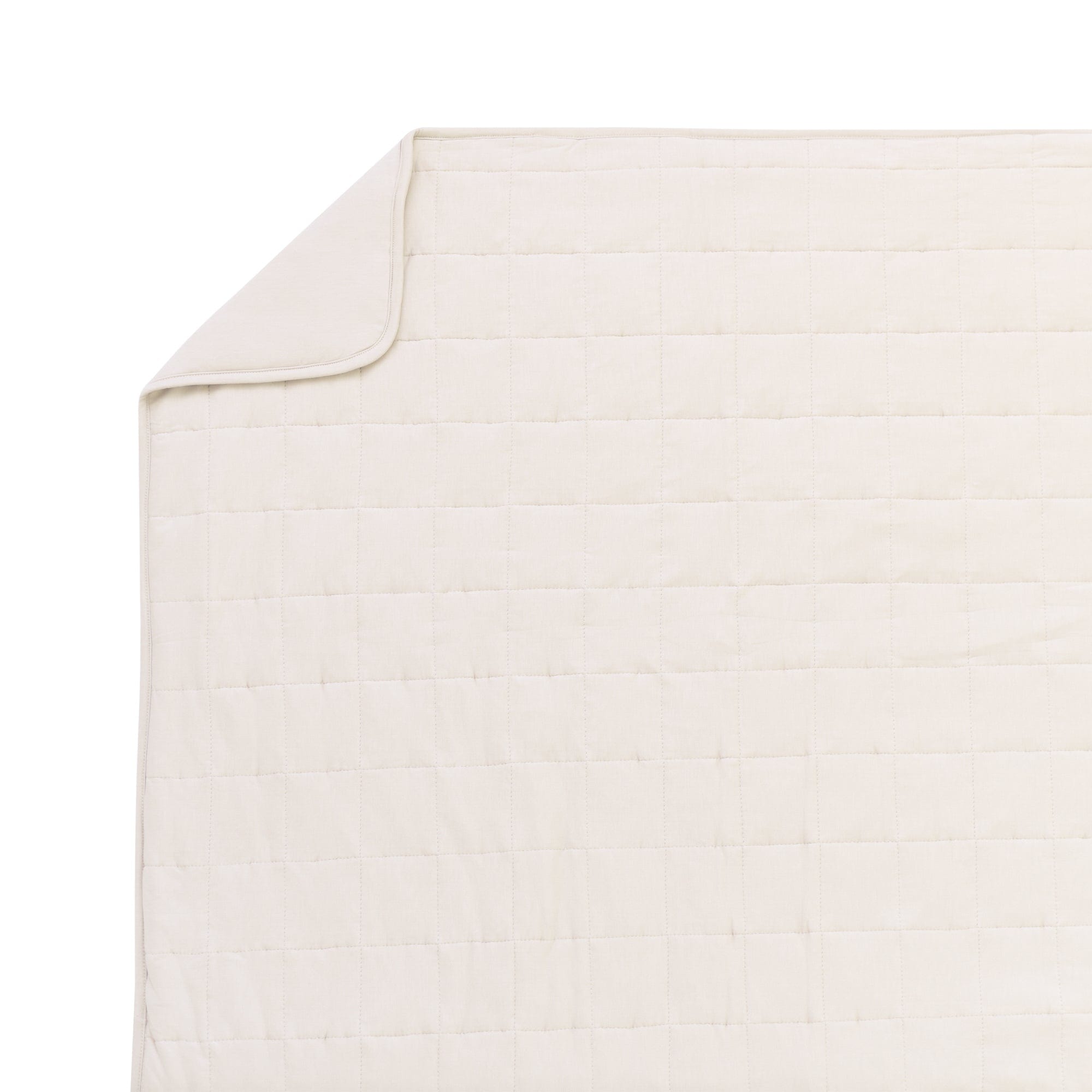 Edge of Kyte Baby Quilted Toddler Blanket in Oat 1.0