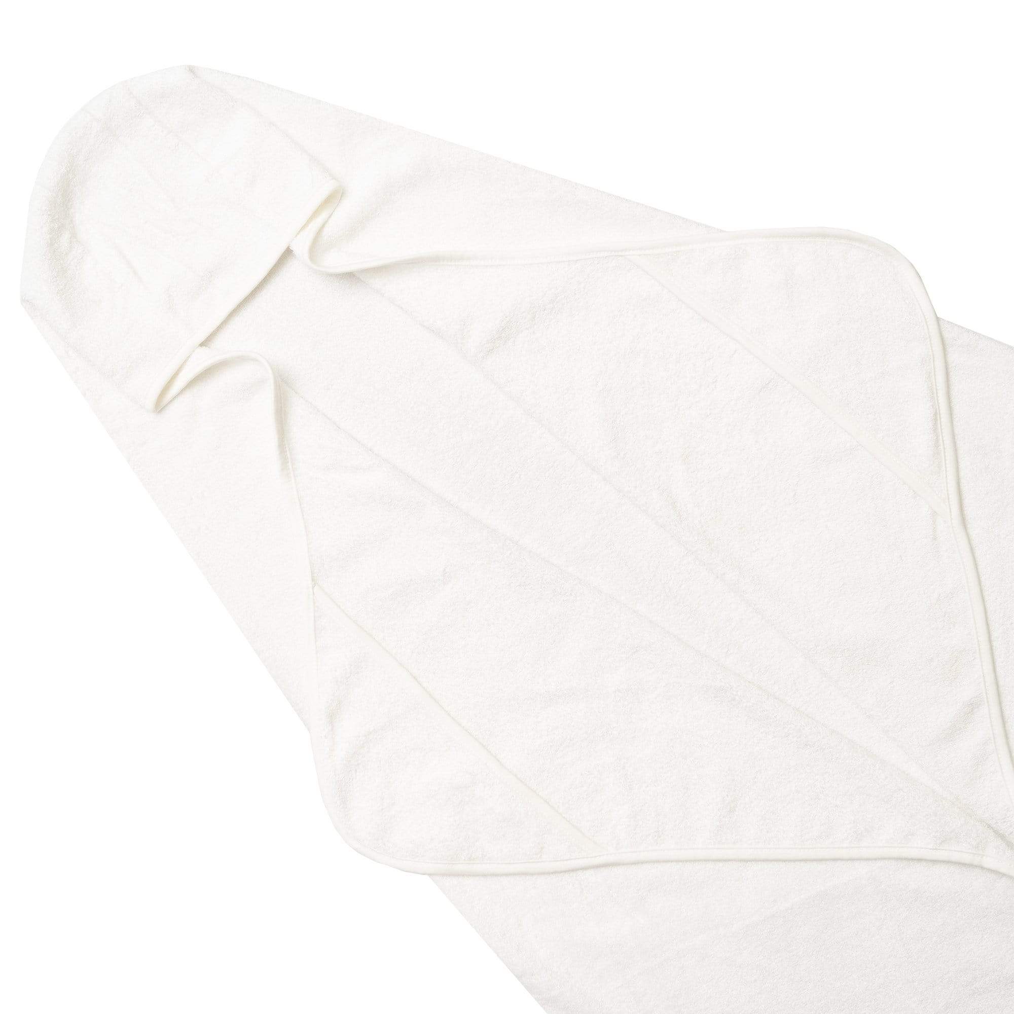 Diagonal shot of Kyte Baby Toddler Hooded bamboo terry Bath Towel in Cloud