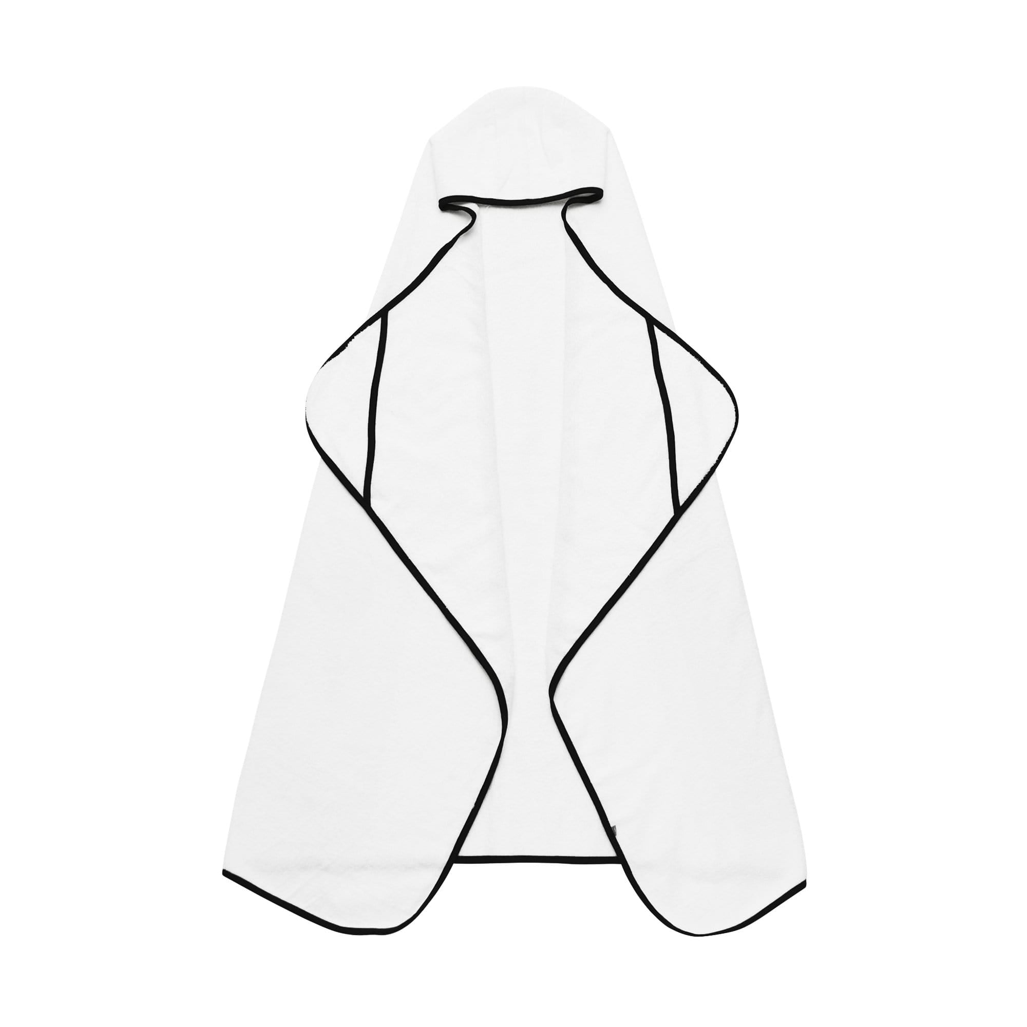 Kyte Baby Toddler Hooded Bath Towel in Cloud with Midnight Trim