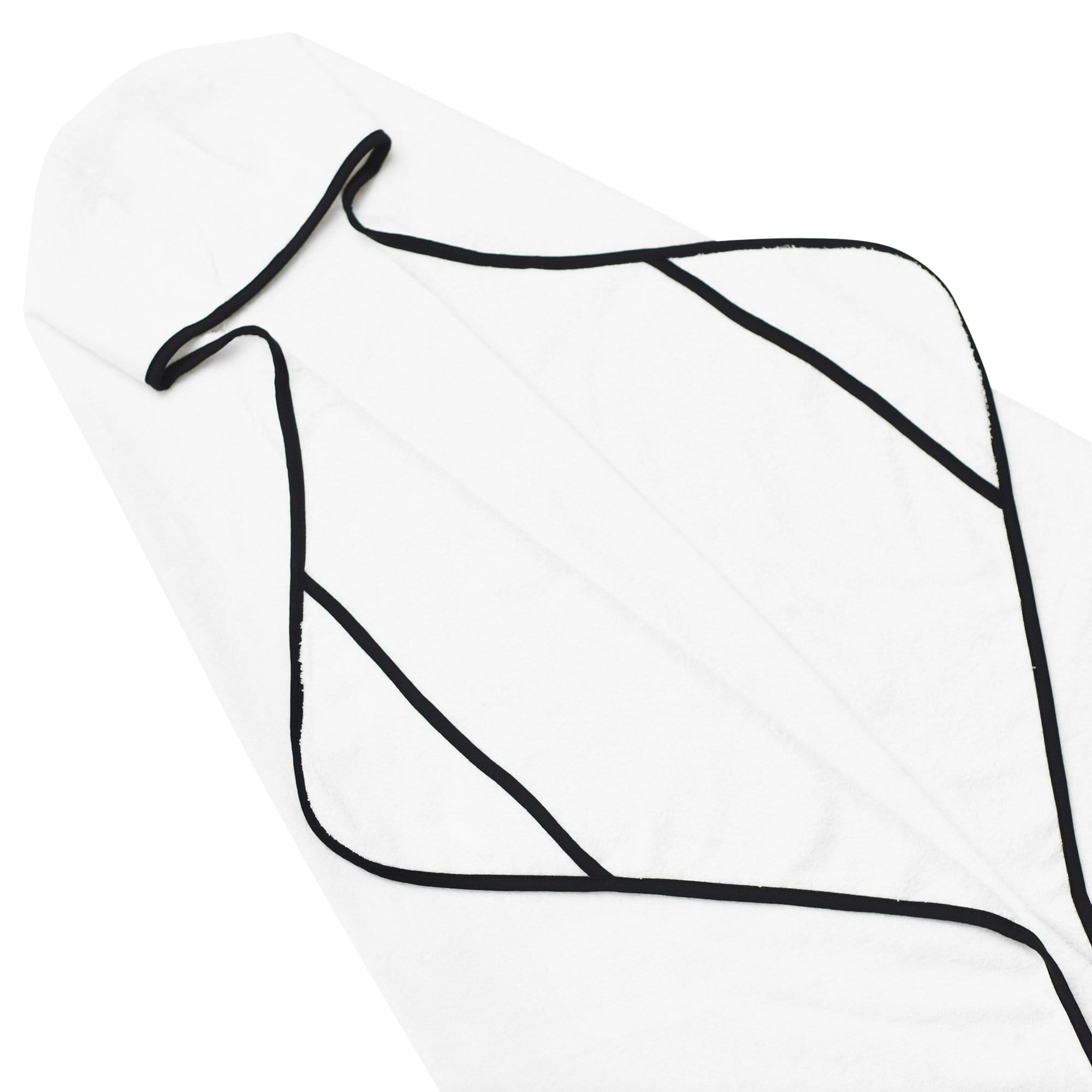 Kyte Baby Toddler Hooded bamboo terry Bath Towel in Cloud with Midnight Trim