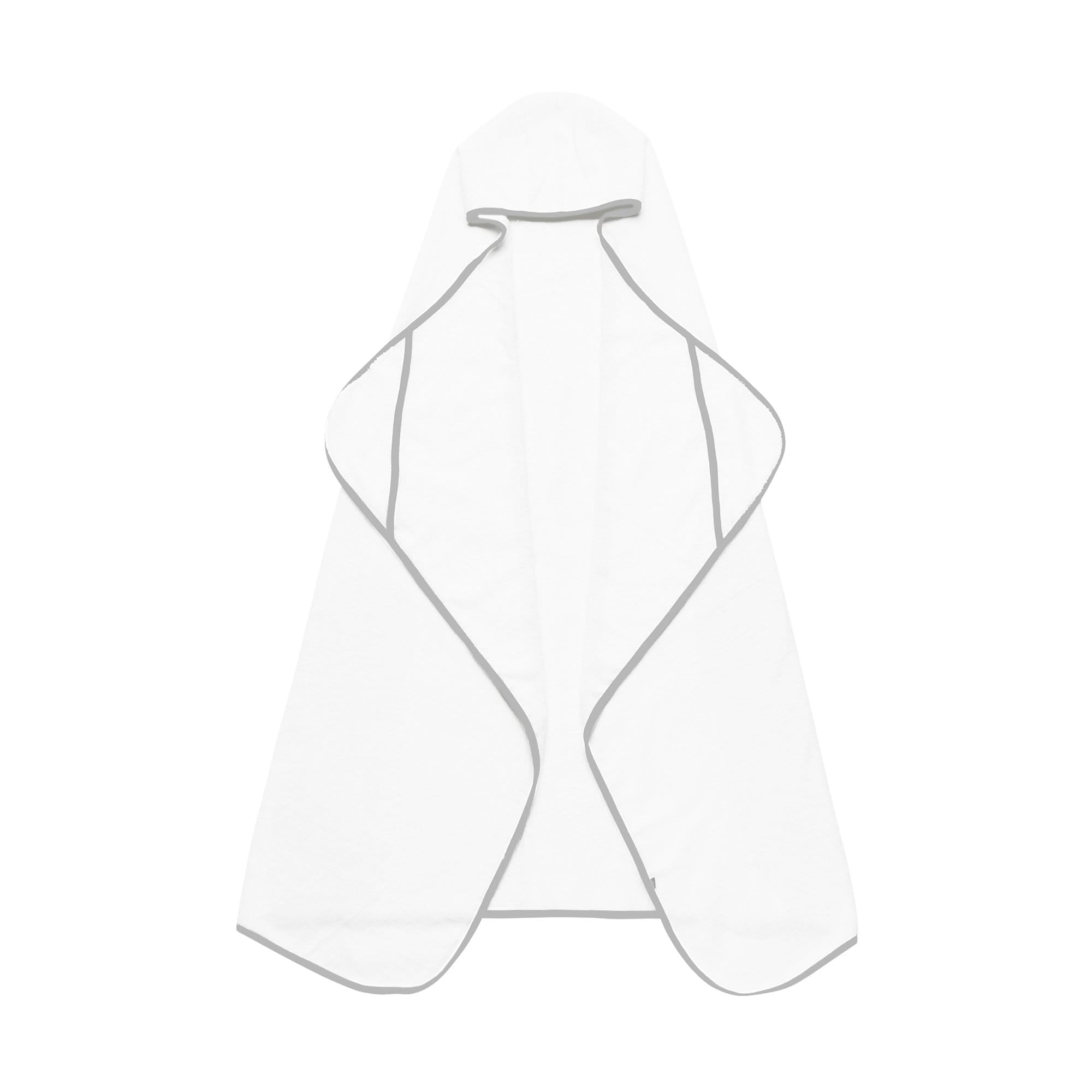 Kyte Baby Toddler Hooded Bath Towel in Cloud with Storm Trim