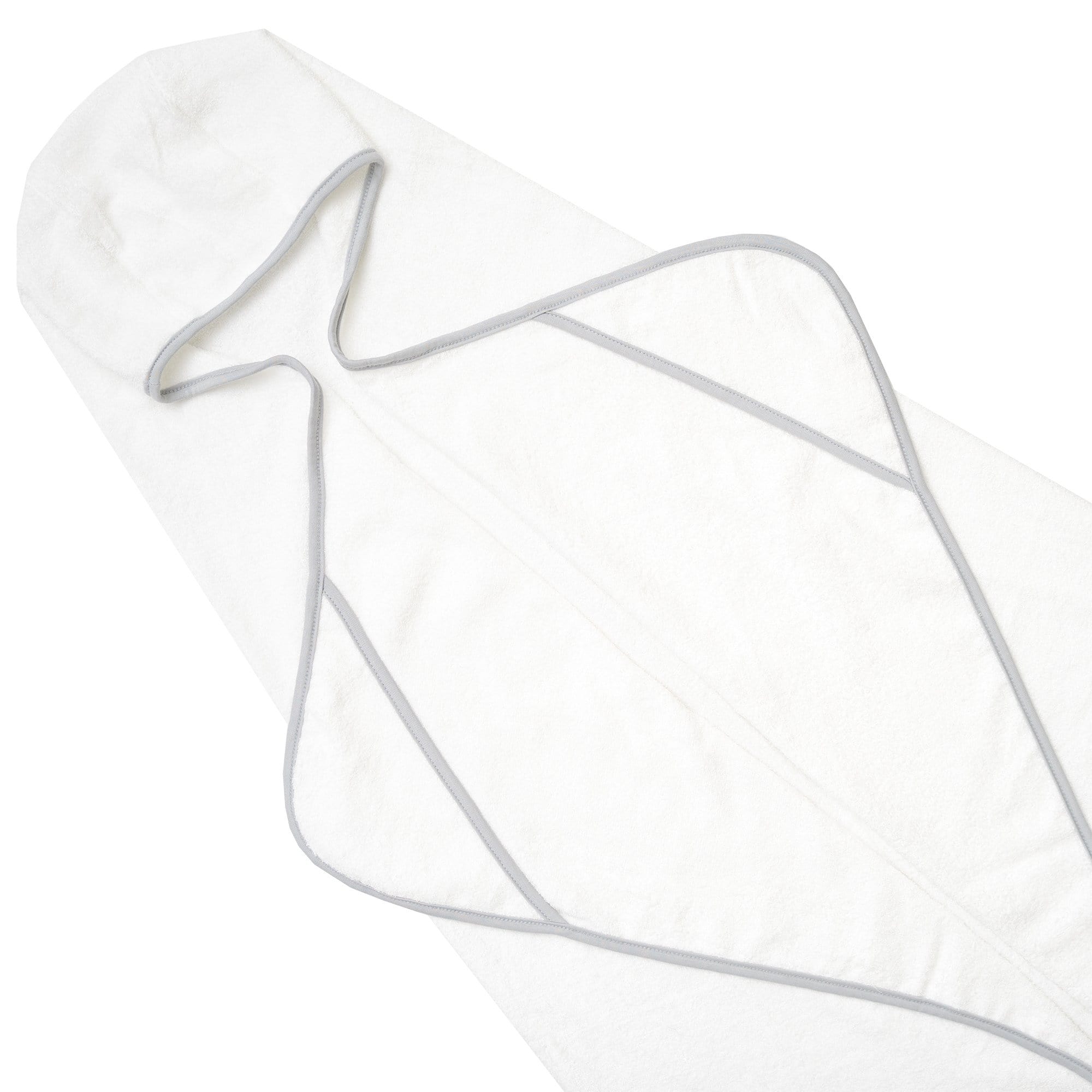 Pocket inserts on Kyte Baby Toddler Hooded Bath Towel in Cloud with Storm Trim