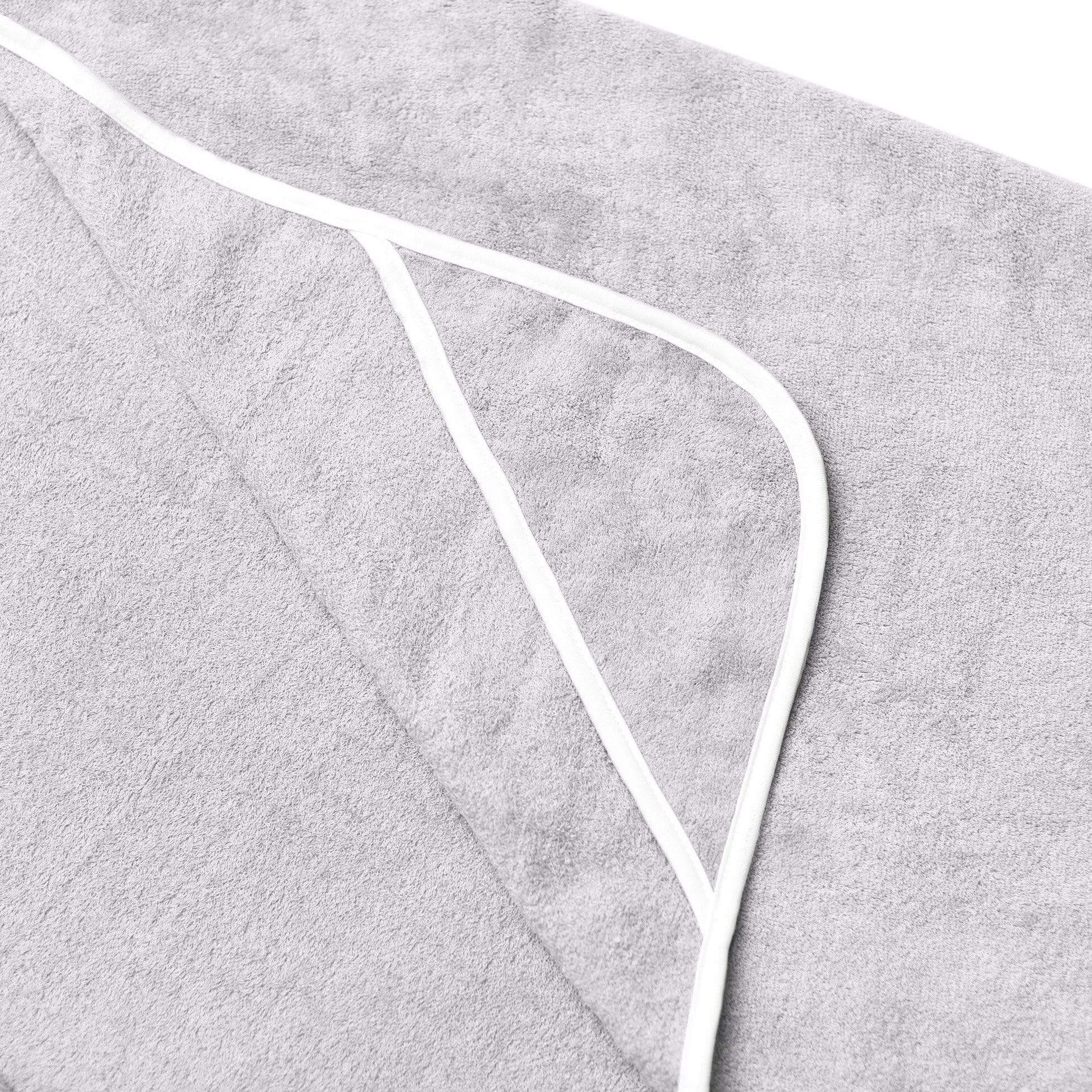 Kyte Baby Toddler Hooded bamboo terry Bath Towel in Storm with Cloud Trim