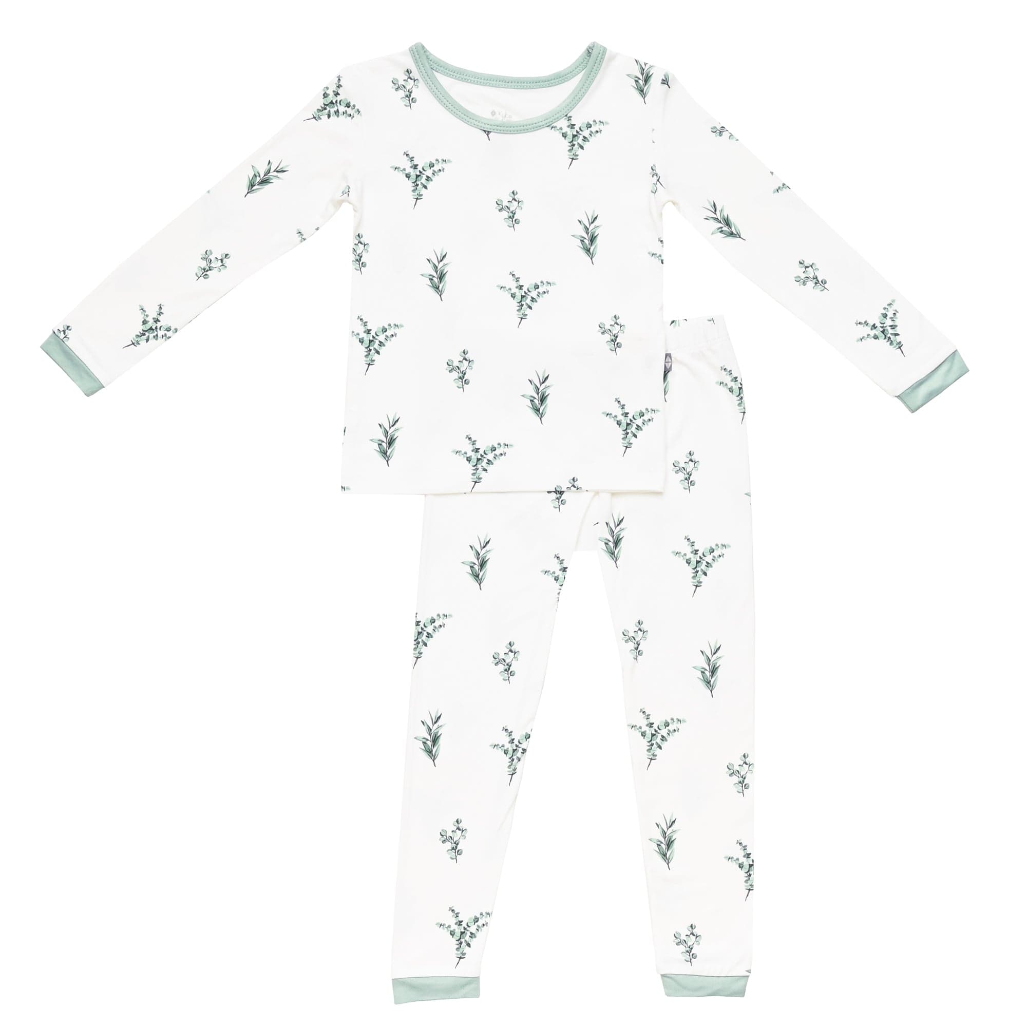 Kyte BABY Toddler Long Sleeve Pajamas Printed Toddler Pajama Set in Eucalyptus
