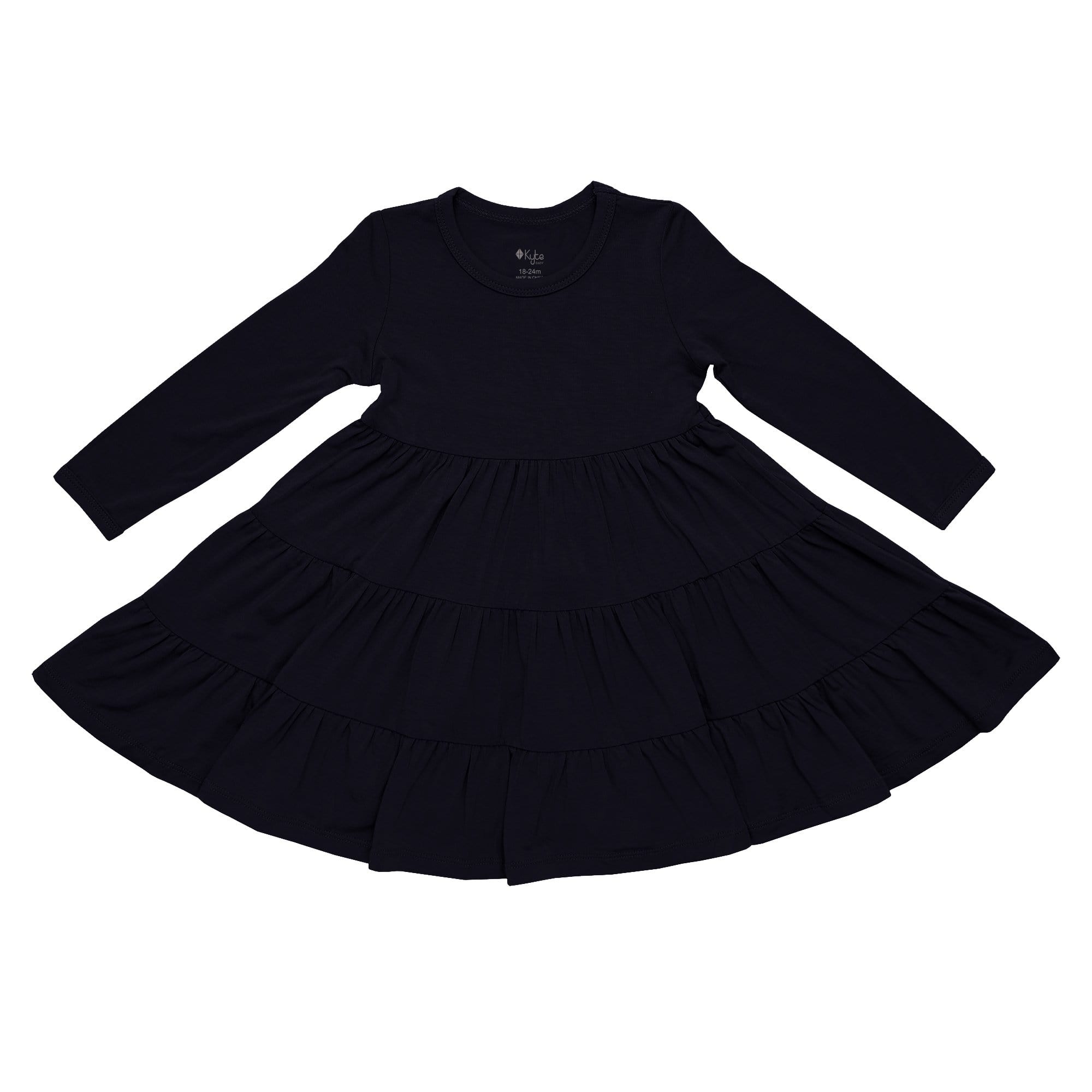 Kyte Baby Long Sleeve Tiered Dress in Midnight