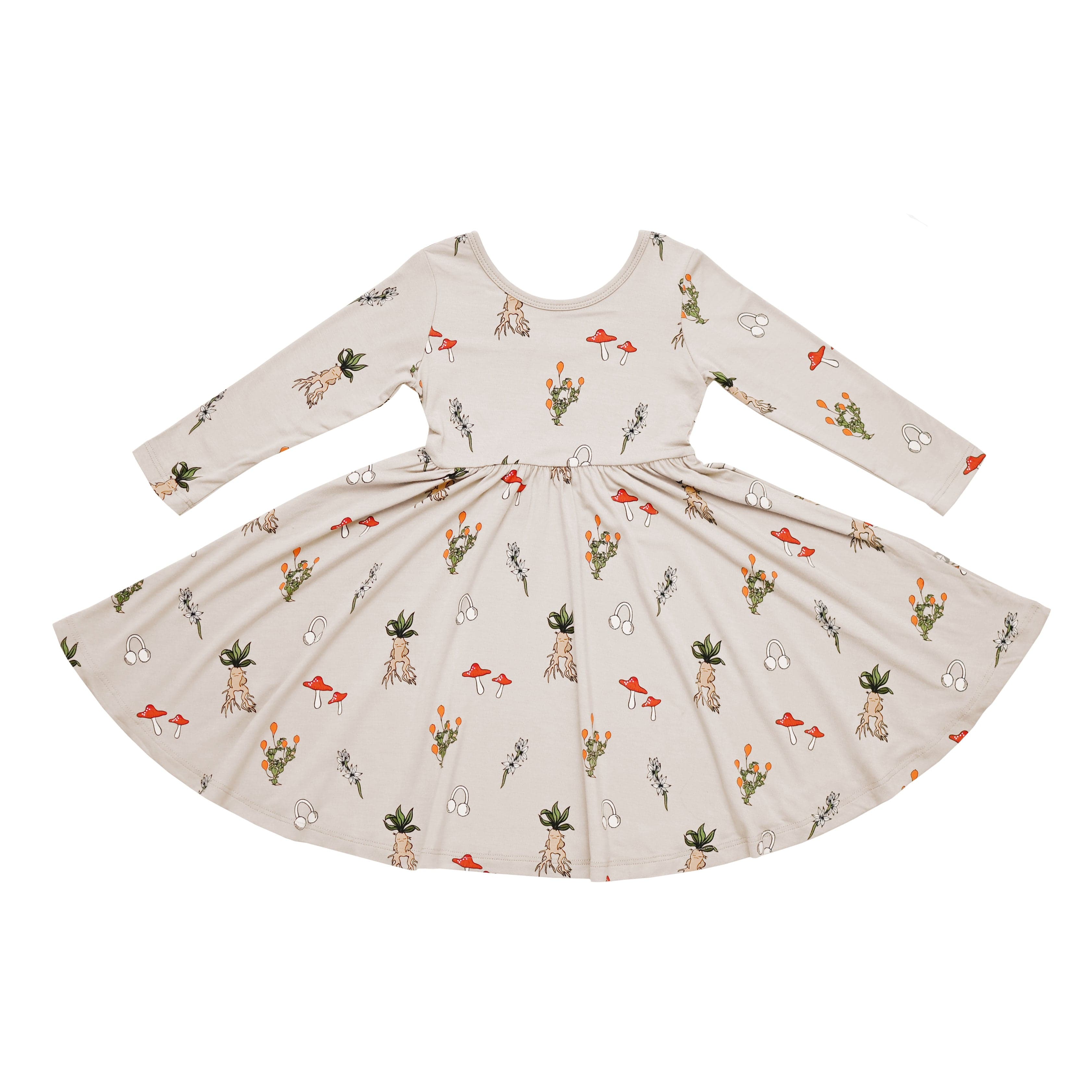 Kyte BABY Toddler Long Sleeve Twirl Dress Long Sleeve Twirl Dress in Herbology