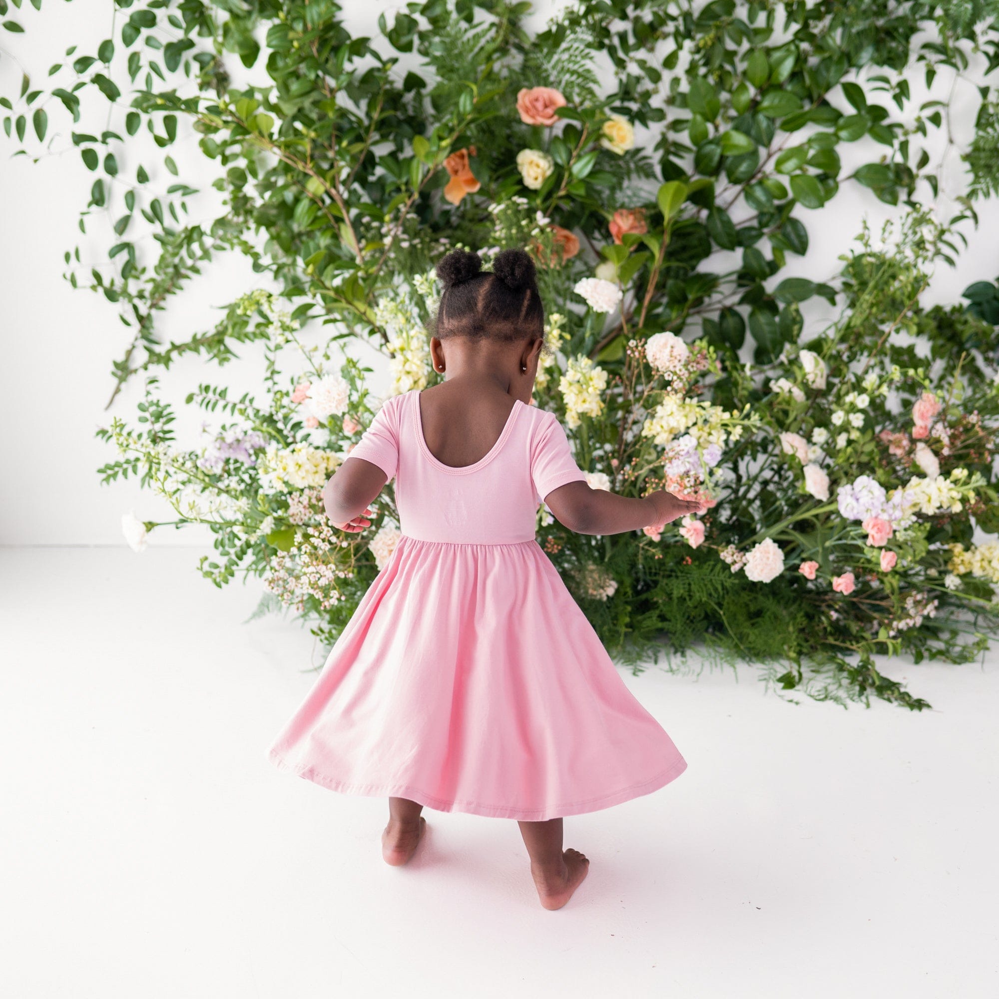Kyte BABY Toddler Short Sleeve Twirl Dress Twirl Dress in Crepe