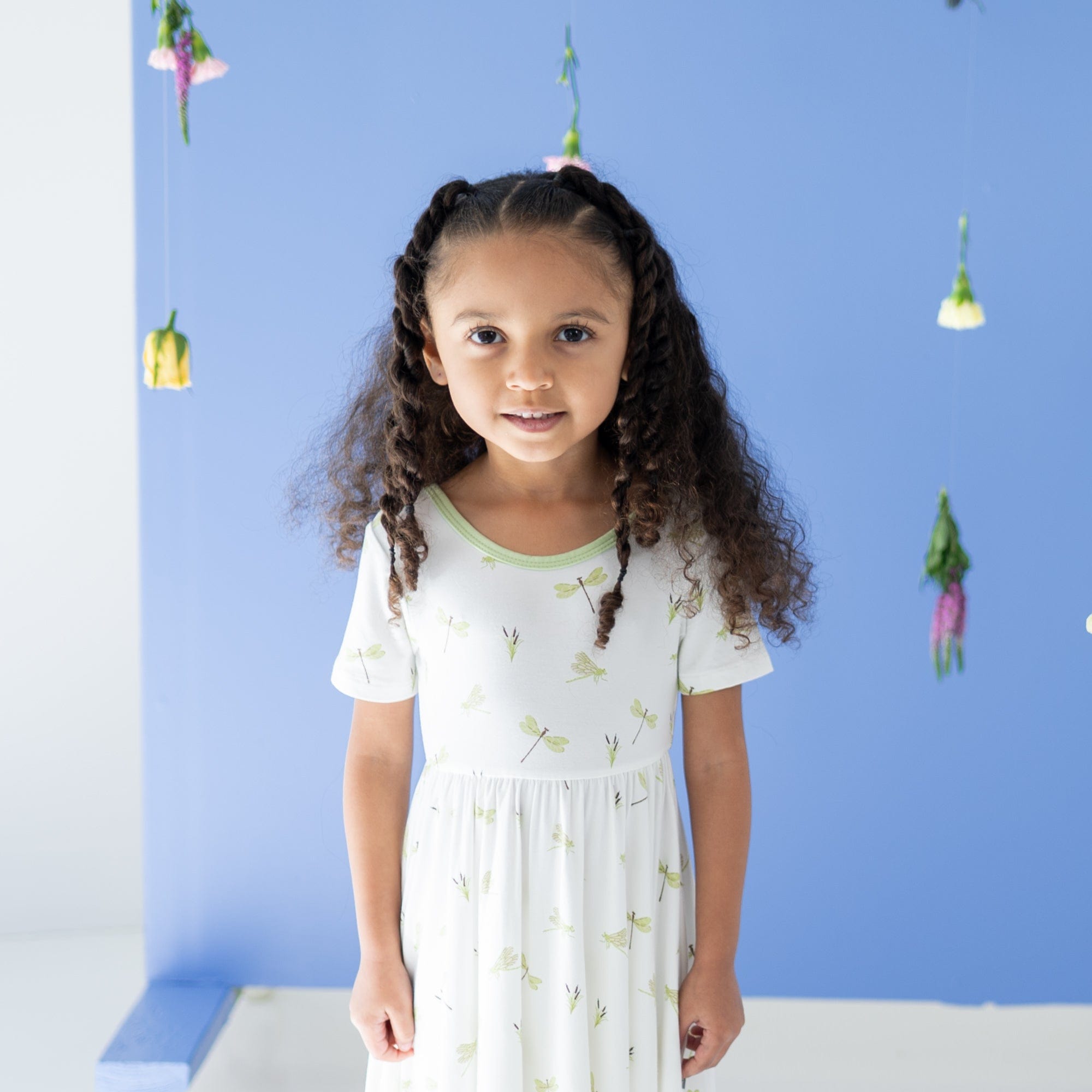 Kyte BABY Toddler Short Sleeve Twirl Dress Twirl Dress in Dragonfly