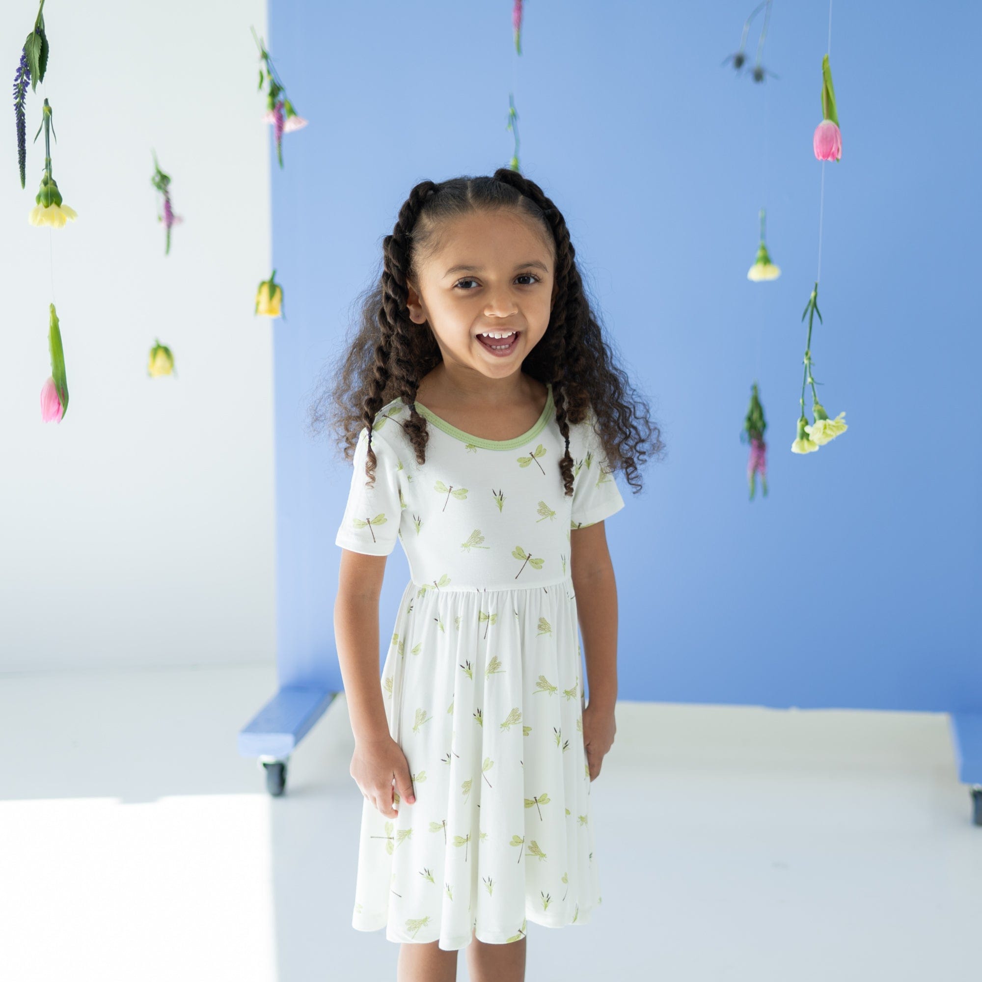 Kyte BABY Toddler Short Sleeve Twirl Dress Twirl Dress in Dragonfly