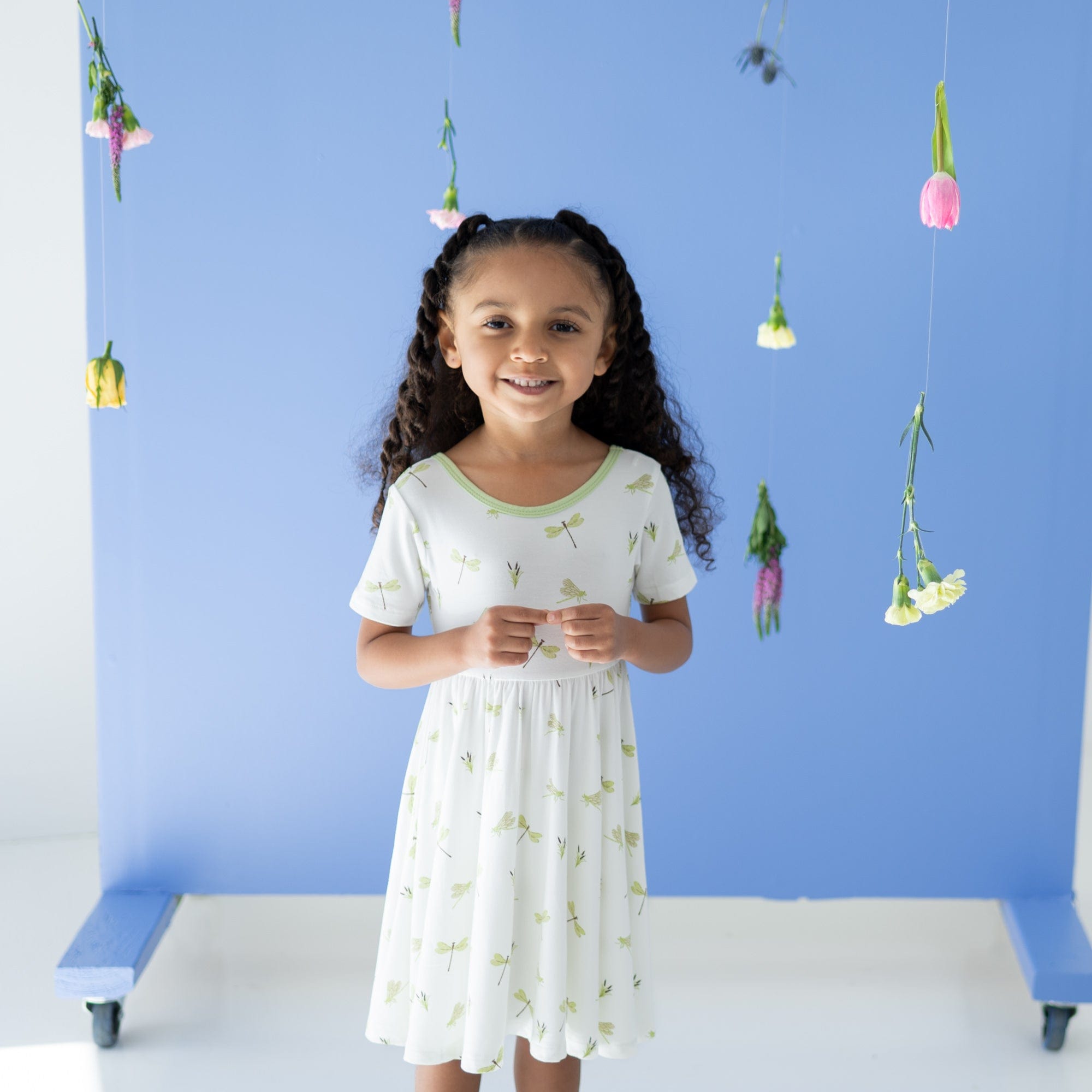 Kyte BABY Toddler Short Sleeve Twirl Dress Twirl Dress in Dragonfly