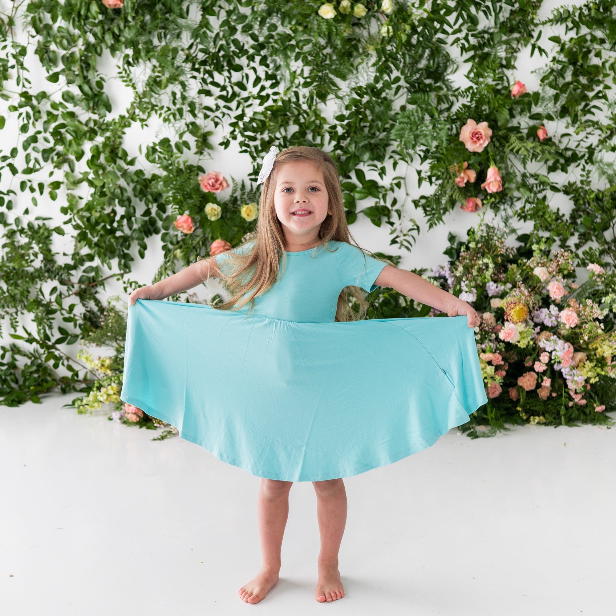 Kyte BABY Toddler Short Sleeve Twirl Dress Twirl Dress in Robin