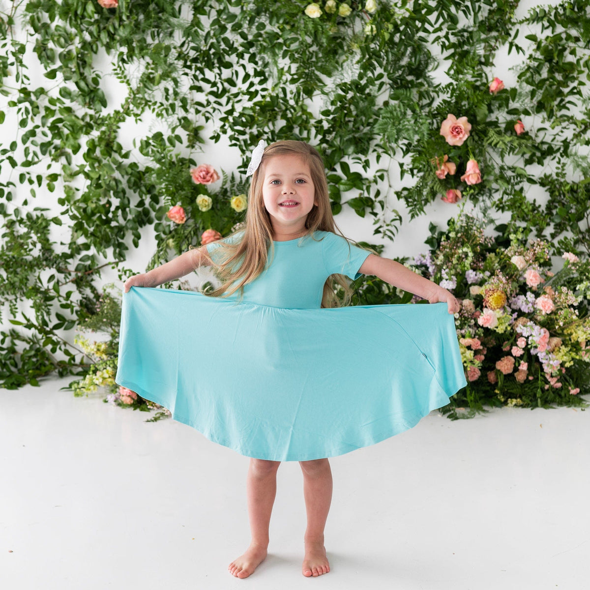 Kyte BABY Toddler Short Sleeve Twirl Dress Twirl Dress in Robin