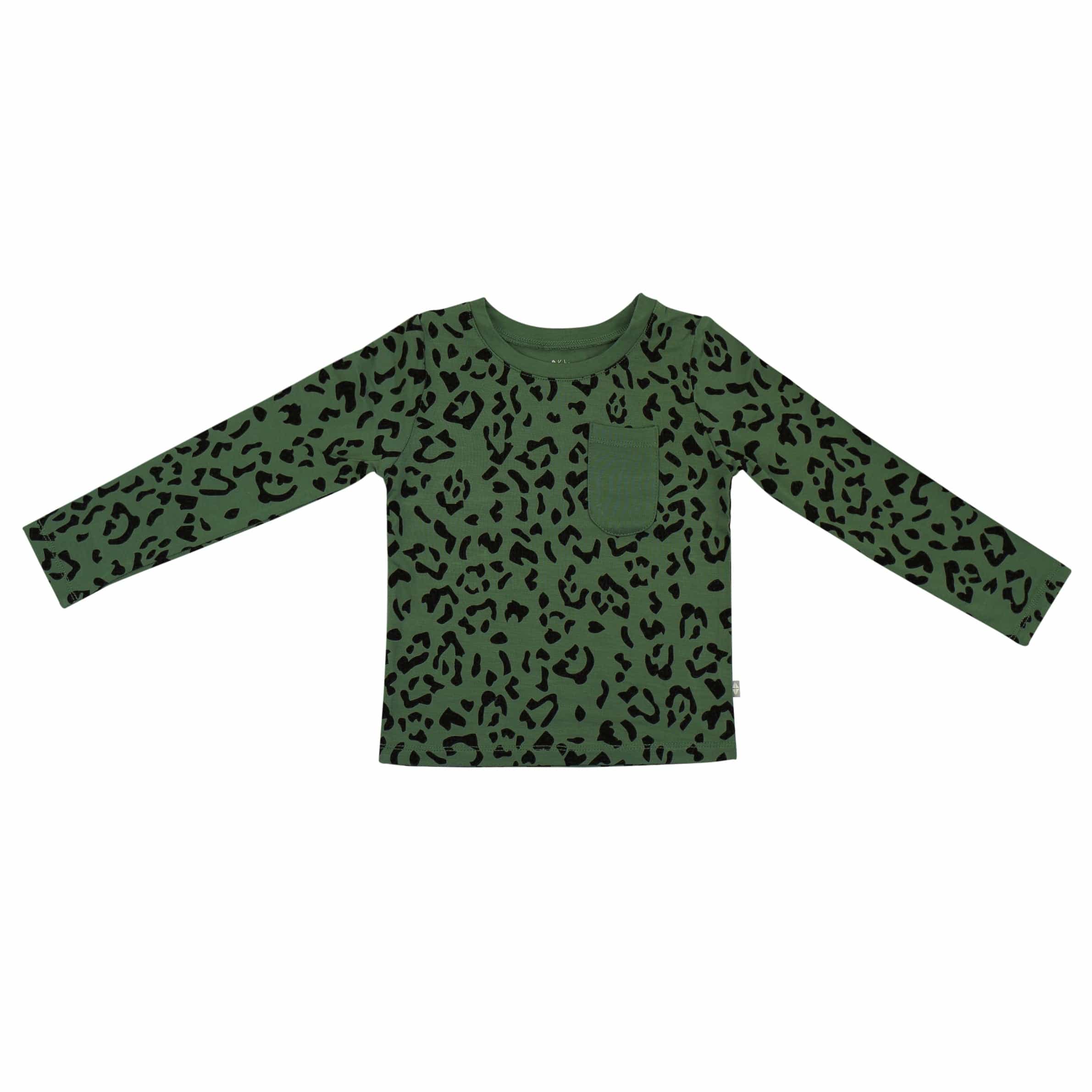Kyte BABY Toddler Unisex Tee Long Sleeve Toddler Unisex Tee in Hunter Leopard