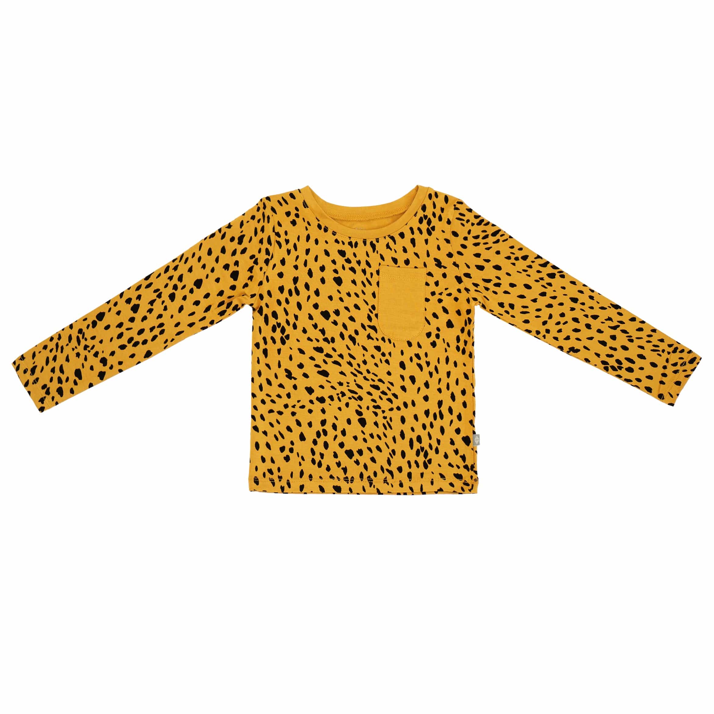 Kyte BABY Toddler Unisex Tee Long Sleeve Toddler Unisex Tee in Marigold Cheetah