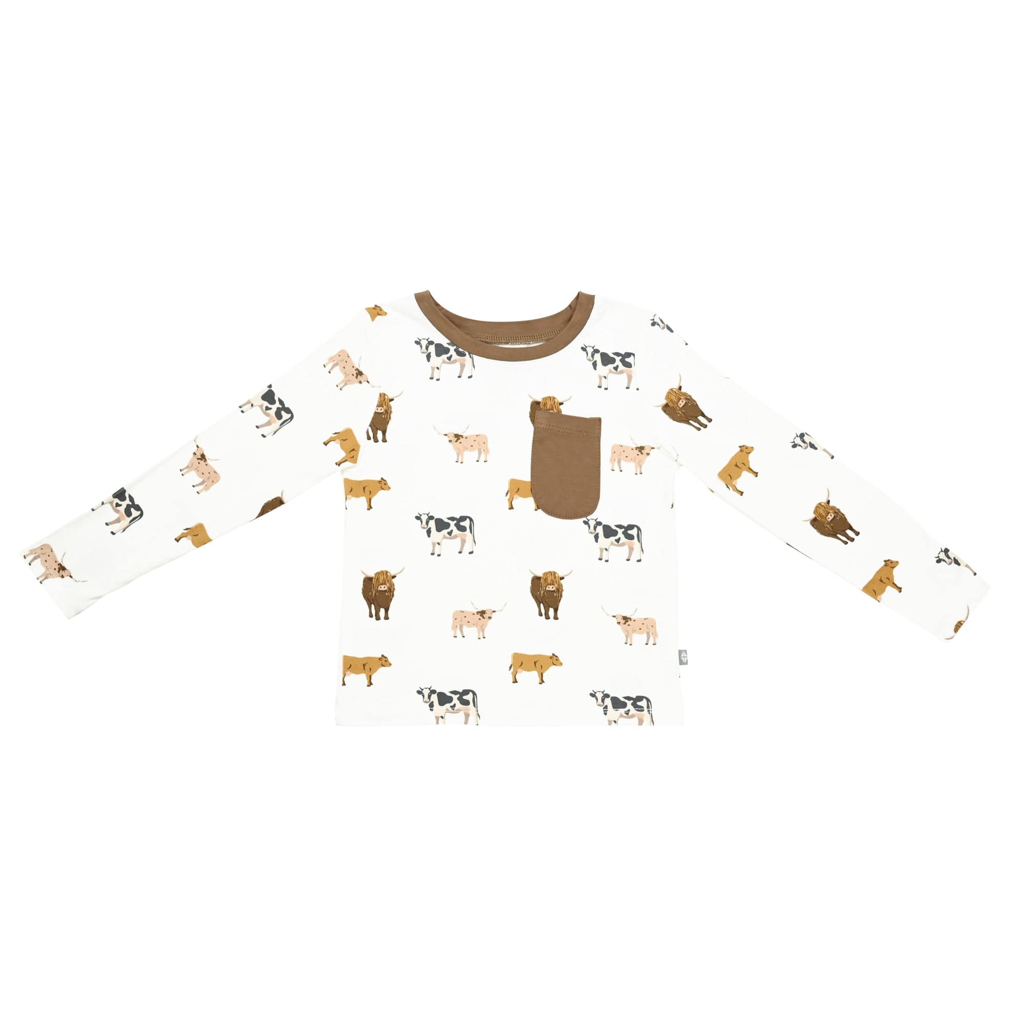 Kyte Baby Long Sleeve Toddler Crew Neck Tee in Moo