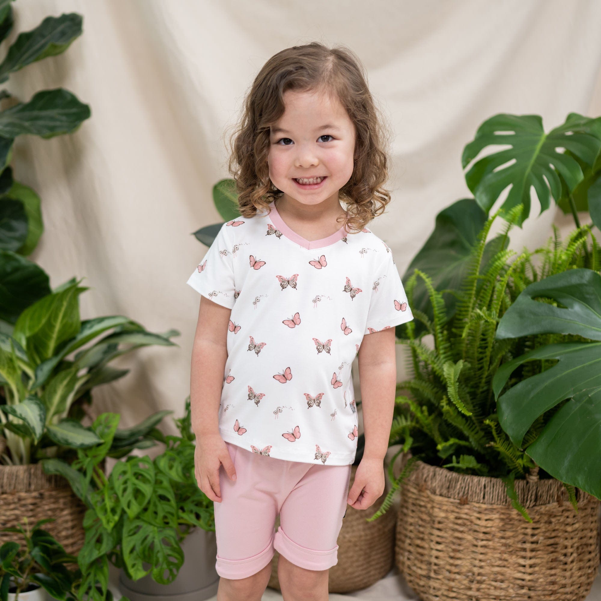Kyte BABY V-Neck Toddler Unisex Tee Toddler V-Neck Tee in Butterfly
