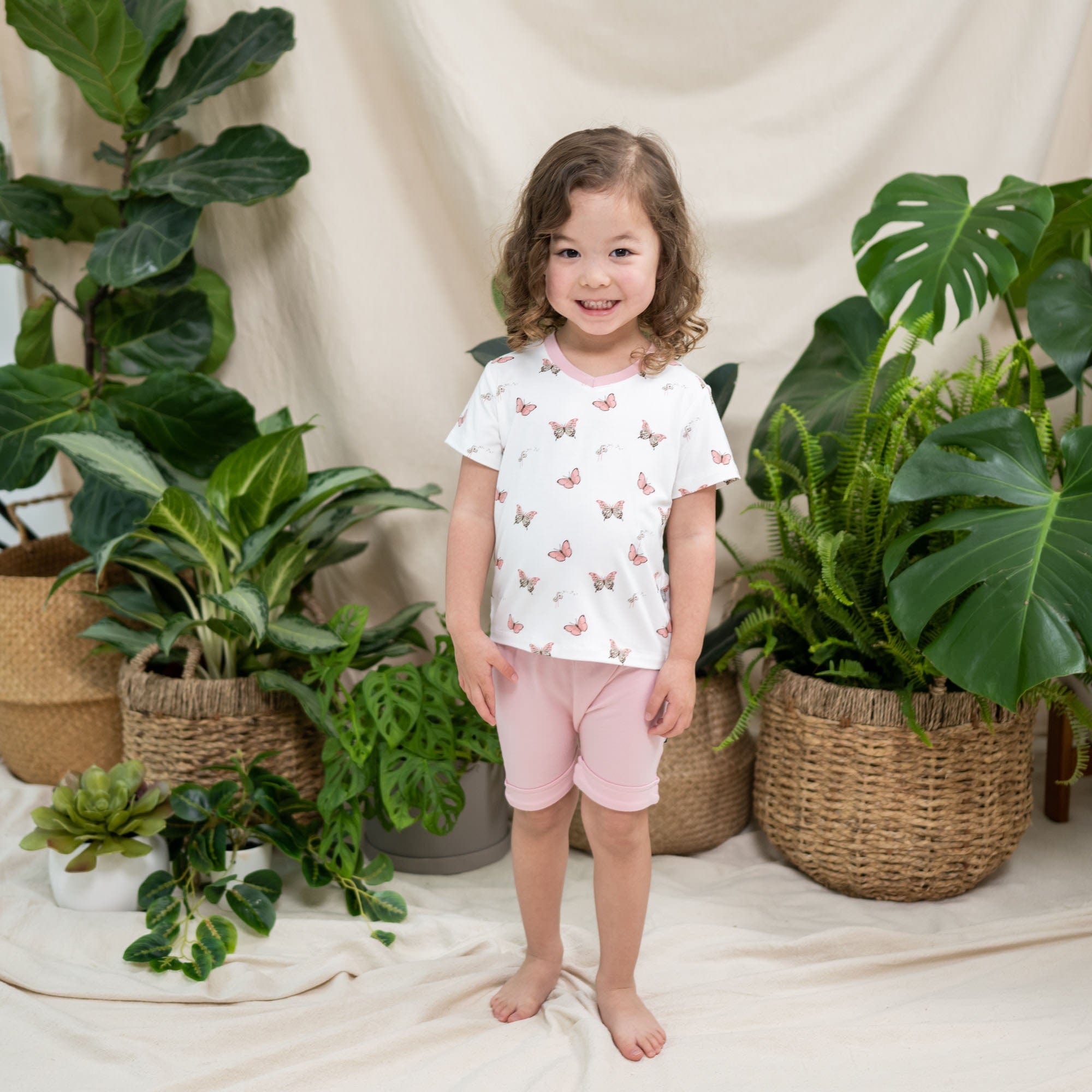 Kyte BABY V-Neck Toddler Unisex Tee Toddler V-Neck Tee in Butterfly