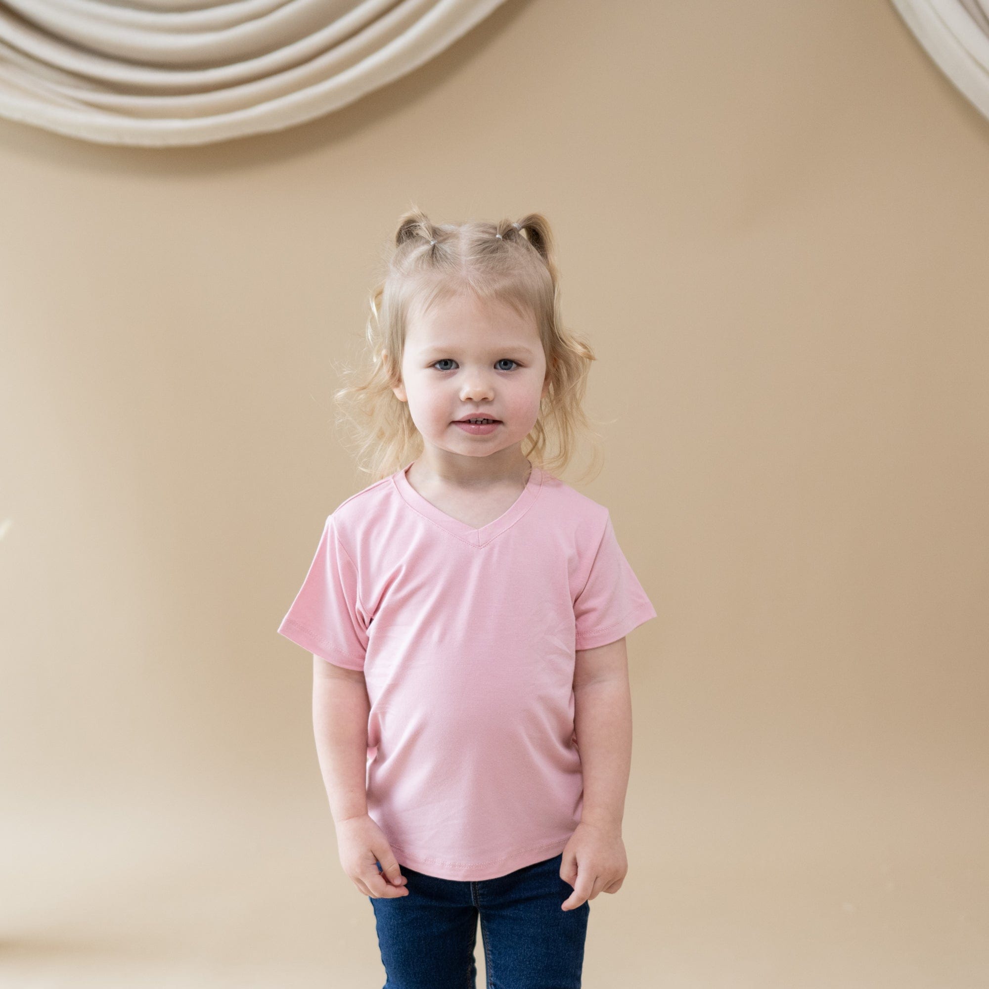 Kyte BABY V-Neck Toddler Unisex Tee Toddler V-Neck Tee in Crepe