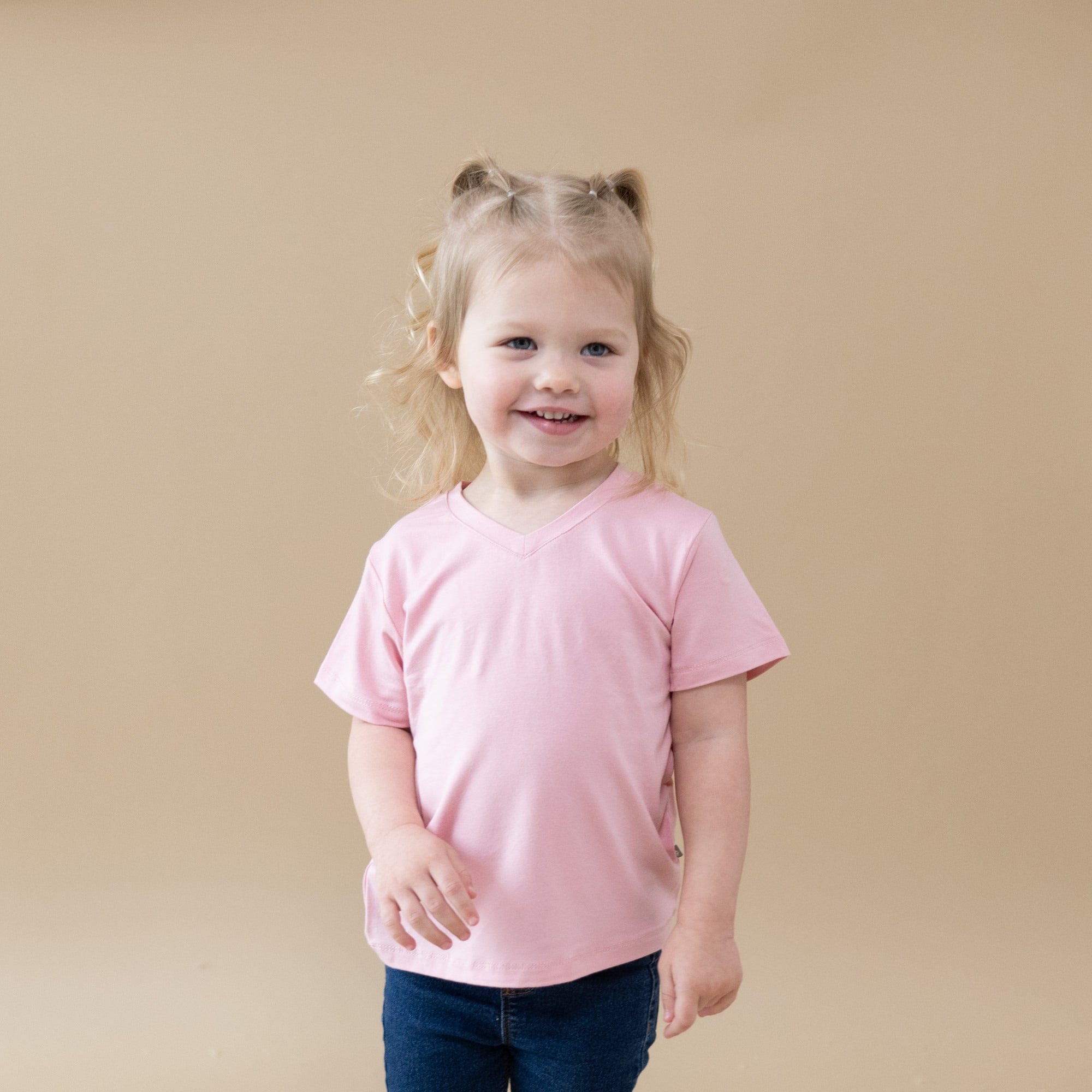 Kyte BABY V-Neck Toddler Unisex Tee Toddler V-Neck Tee in Crepe